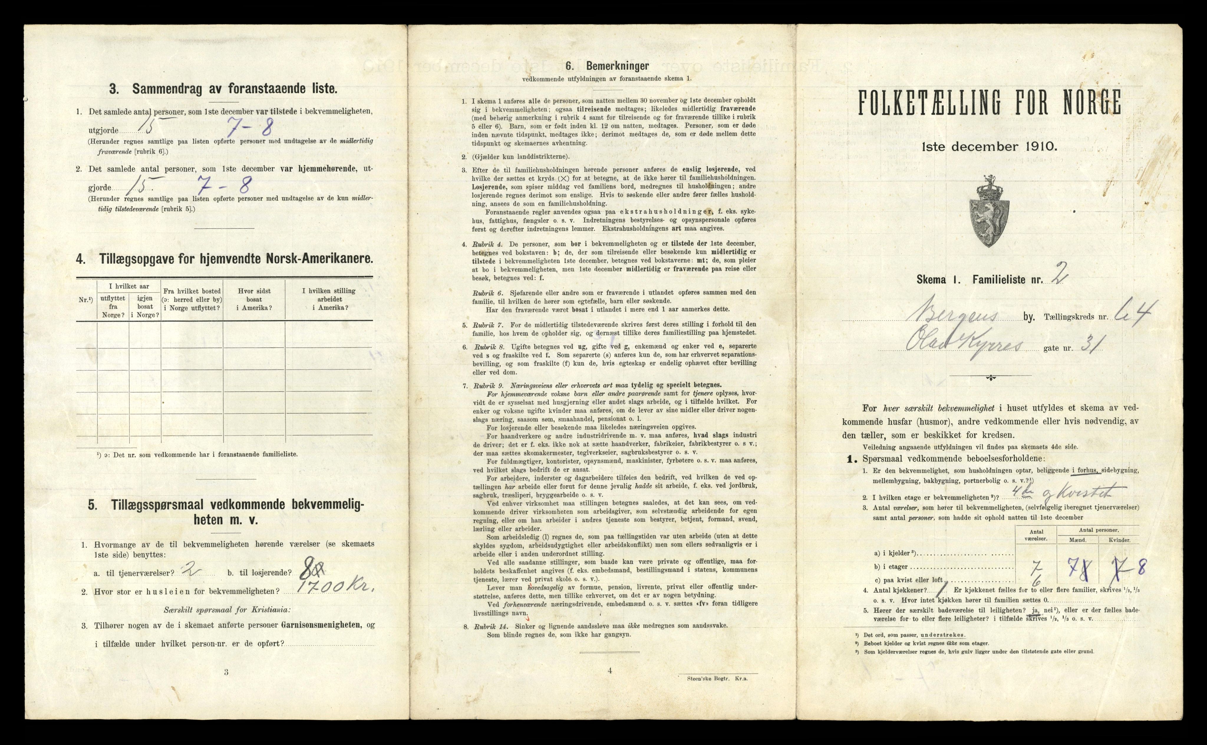 RA, 1910 census for Bergen, 1910, p. 22225