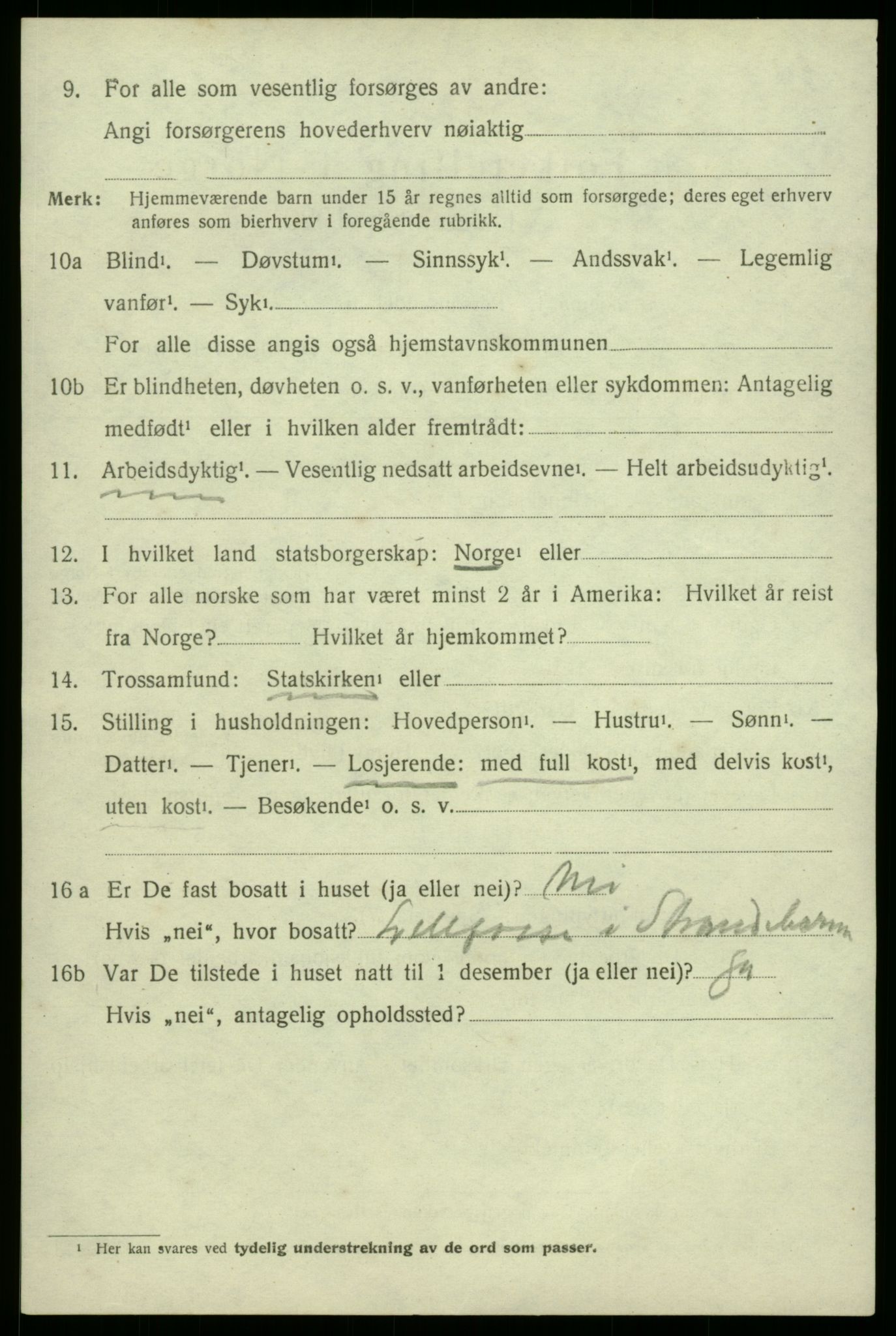 SAB, 1920 census for Odda, 1920, p. 7386