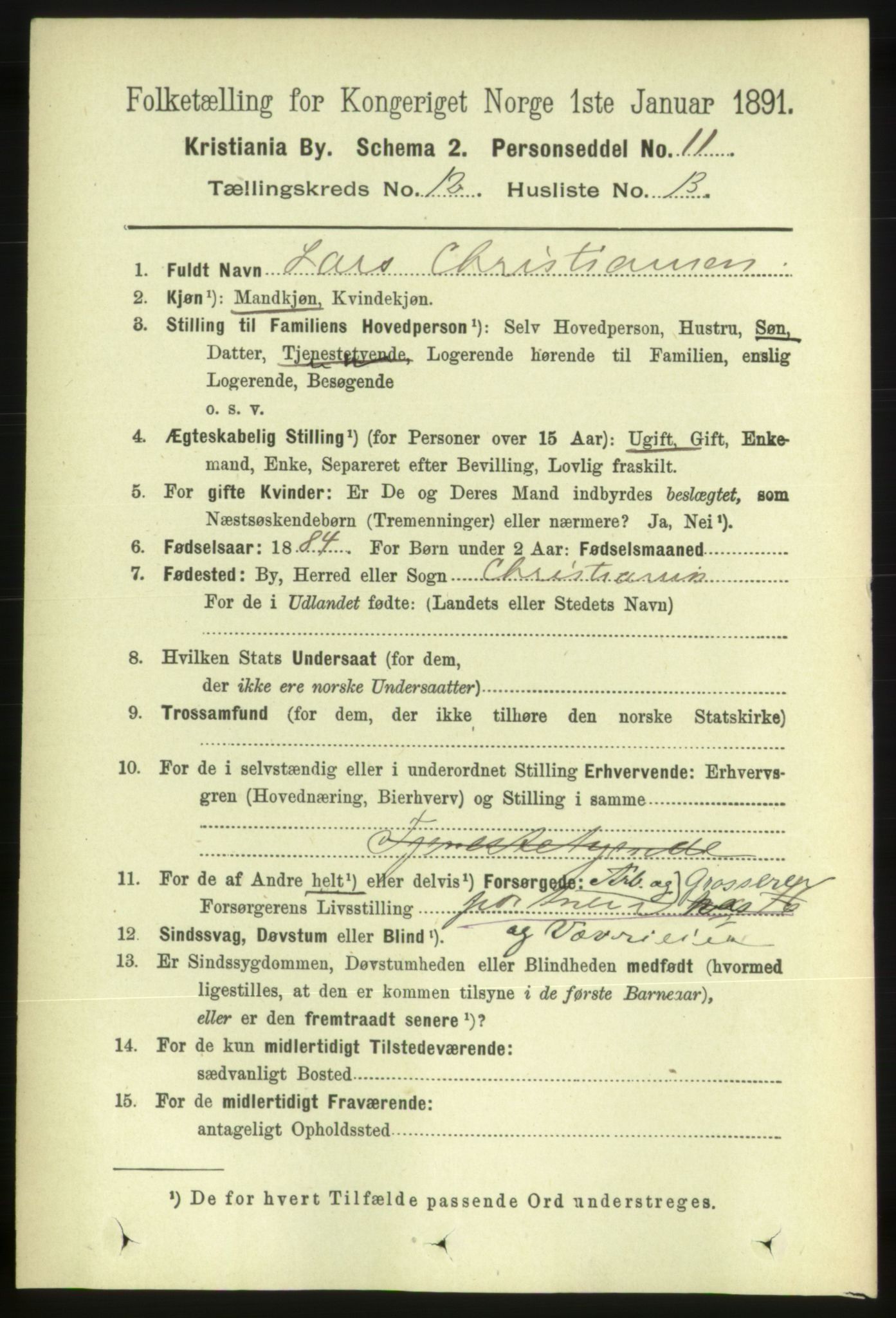 RA, 1891 census for 0301 Kristiania, 1891, p. 5712