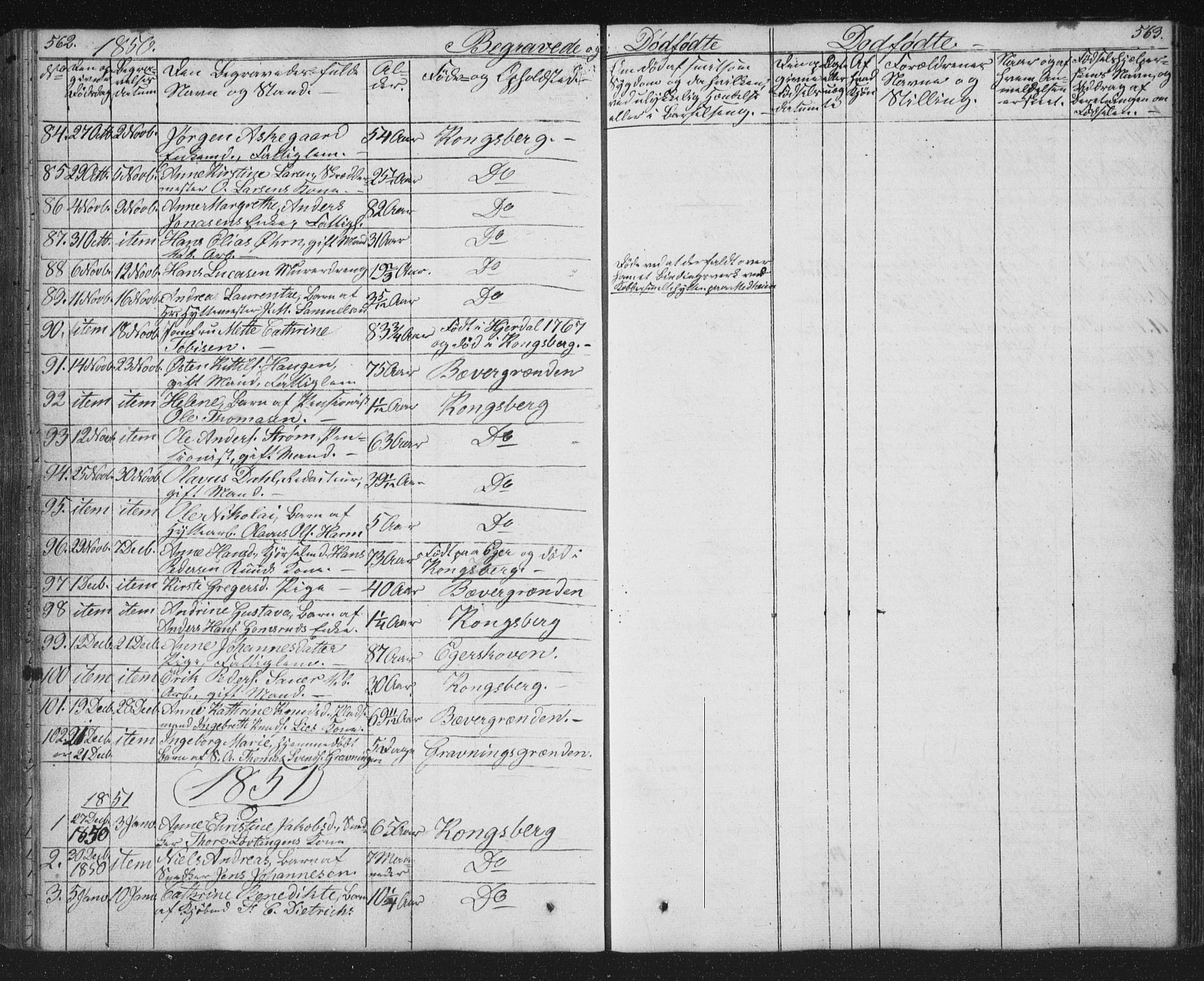 Kongsberg kirkebøker, AV/SAKO-A-22/G/Ga/L0002: Parish register (copy) no. 2, 1839-1858, p. 562-563