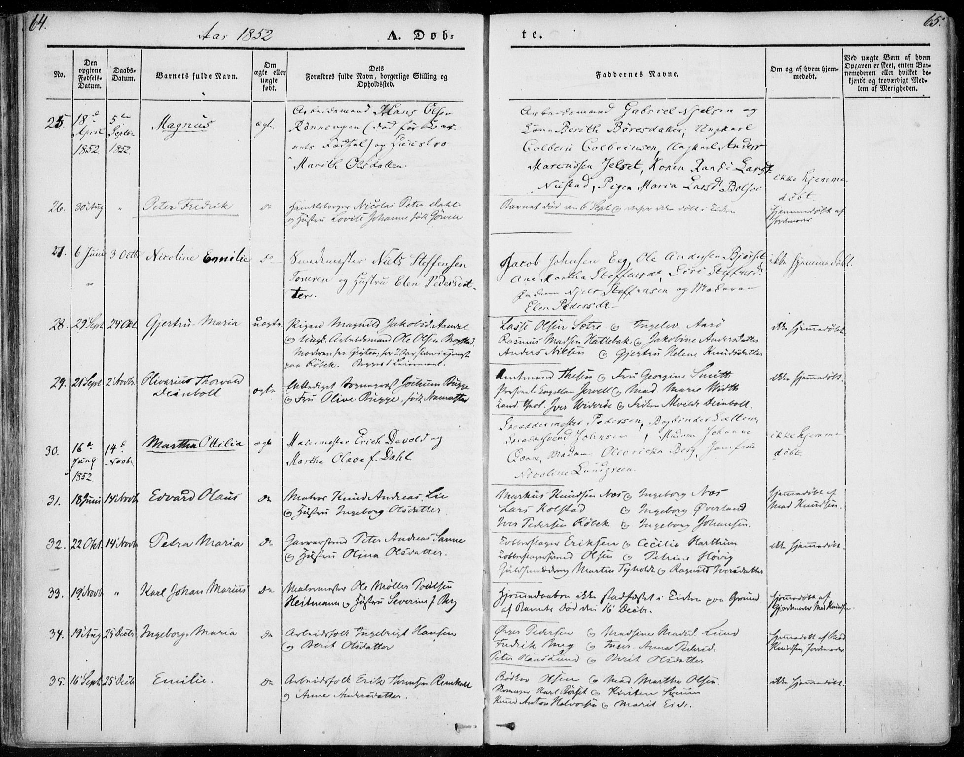 Ministerialprotokoller, klokkerbøker og fødselsregistre - Møre og Romsdal, AV/SAT-A-1454/558/L0689: Parish register (official) no. 558A03, 1843-1872, p. 64-65