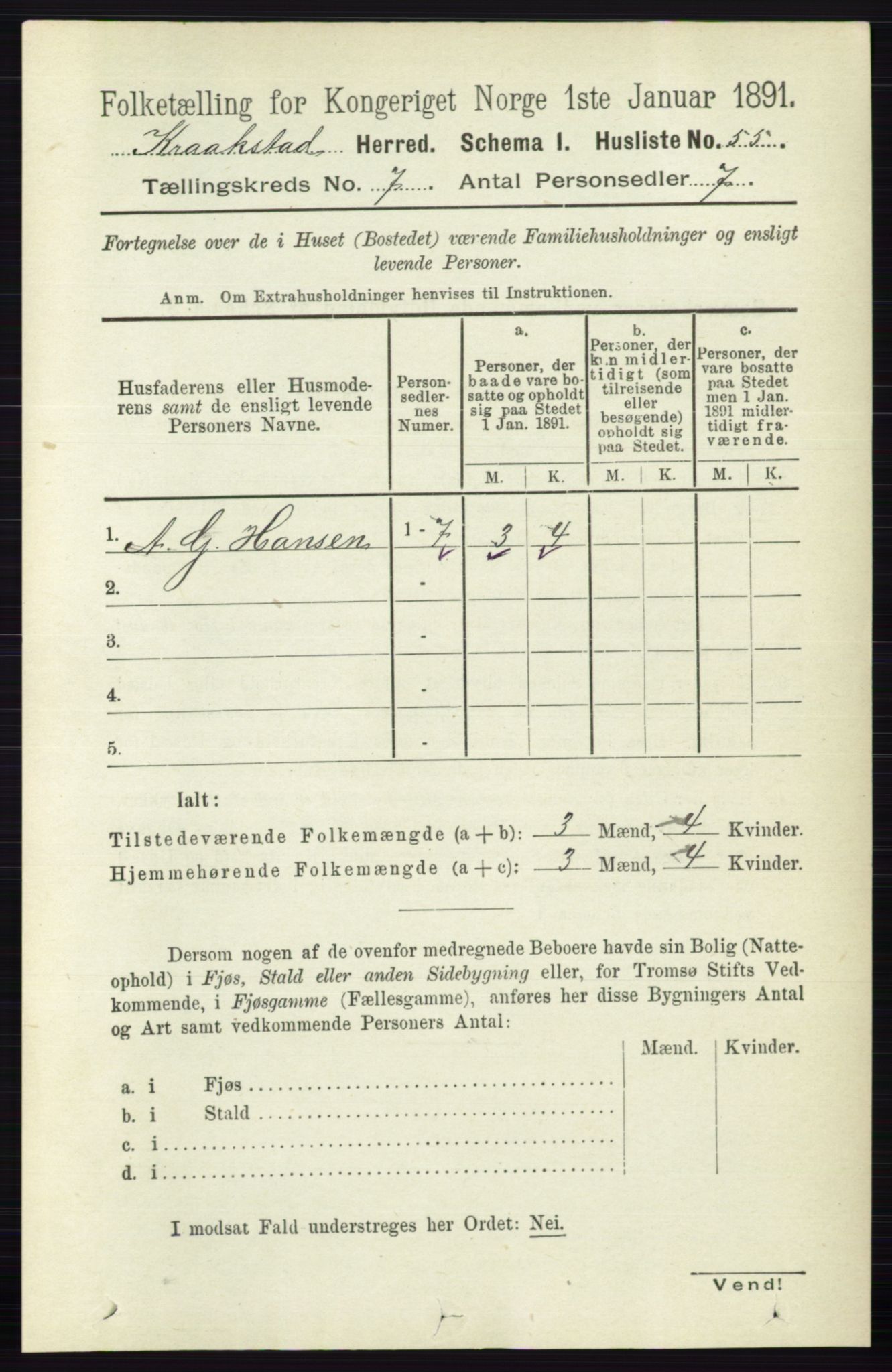 RA, 1891 census for 0212 Kråkstad, 1891, p. 3340