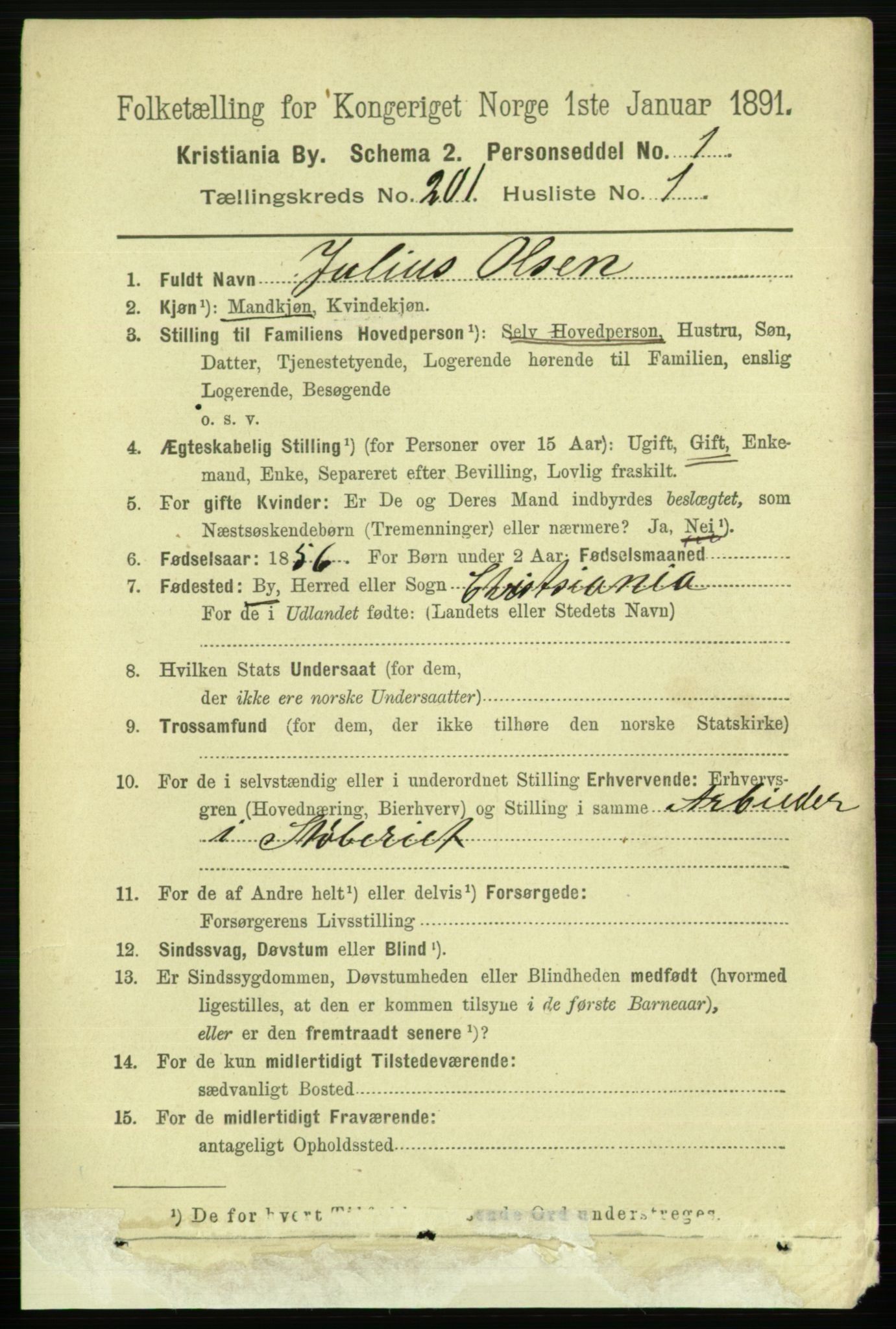 RA, 1891 census for 0301 Kristiania, 1891, p. 120949