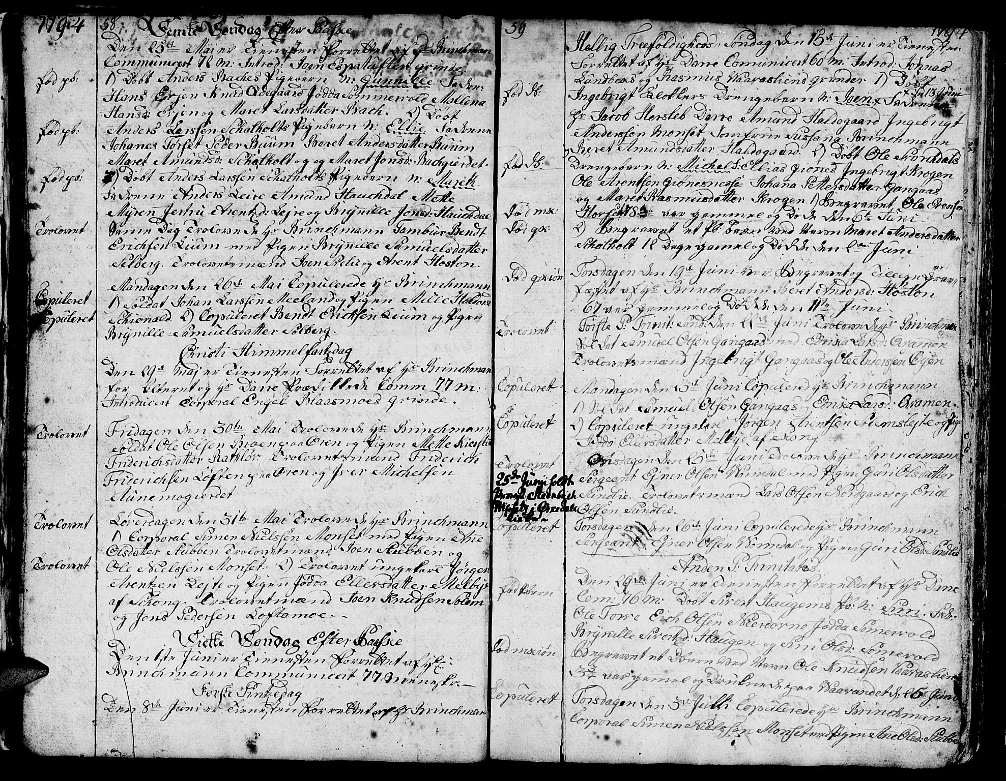 Ministerialprotokoller, klokkerbøker og fødselsregistre - Sør-Trøndelag, AV/SAT-A-1456/668/L0815: Parish register (copy) no. 668C04, 1791-1815, p. 58-59