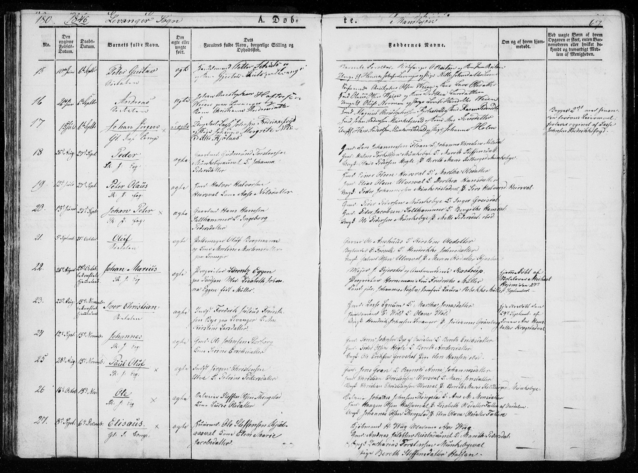 Ministerialprotokoller, klokkerbøker og fødselsregistre - Nord-Trøndelag, SAT/A-1458/720/L0183: Parish register (official) no. 720A01, 1836-1855, p. 67