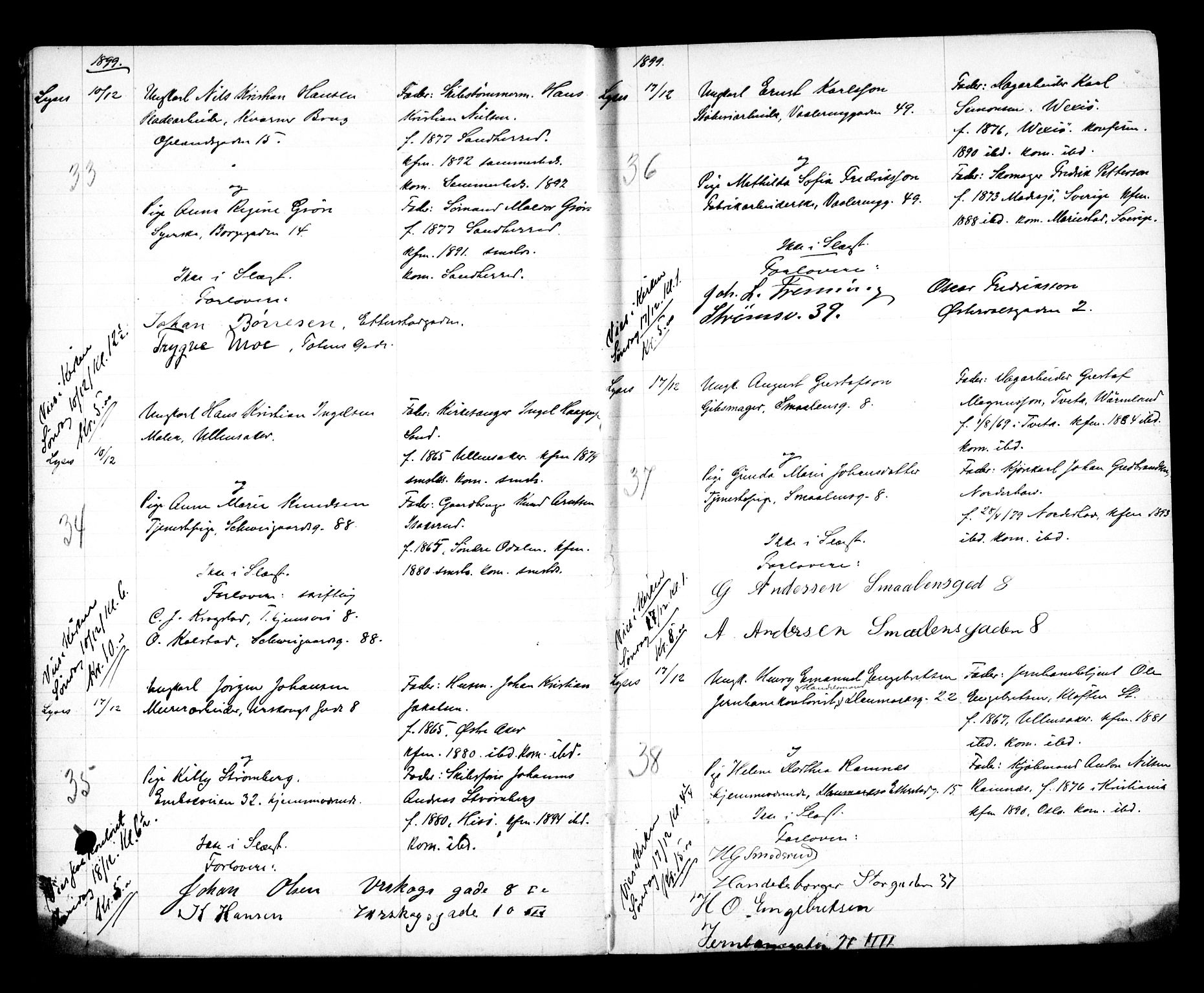 Vålerengen prestekontor Kirkebøker, AV/SAO-A-10878/H/Ha/L0001: Banns register no. 1, 1899-1910