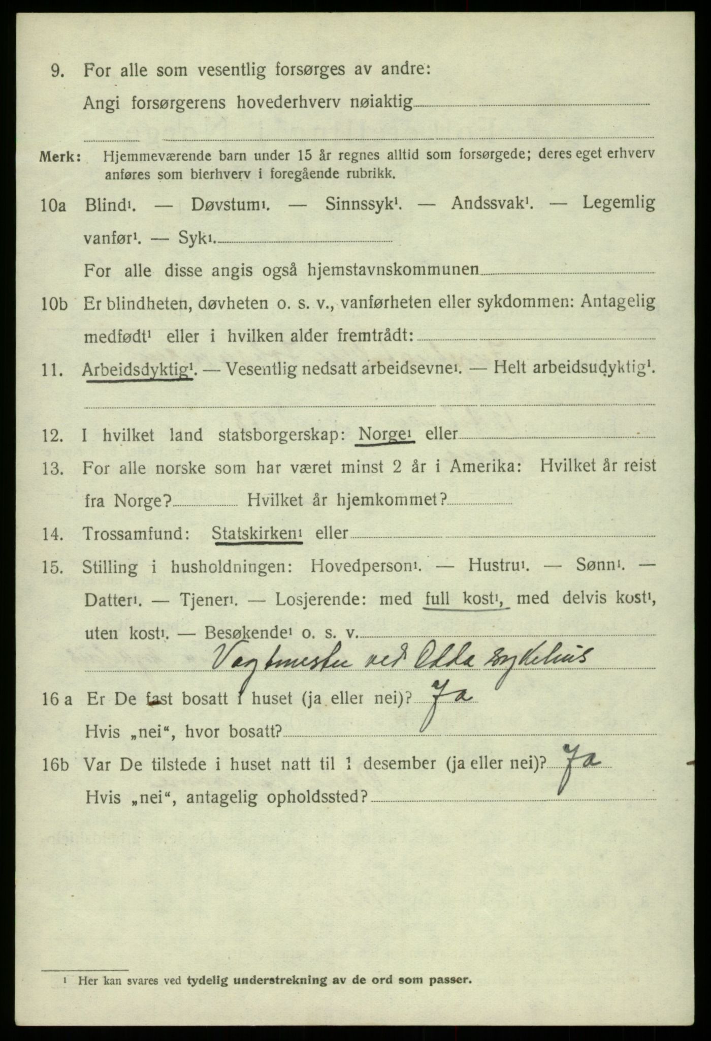 SAB, 1920 census for Odda, 1920, p. 4104