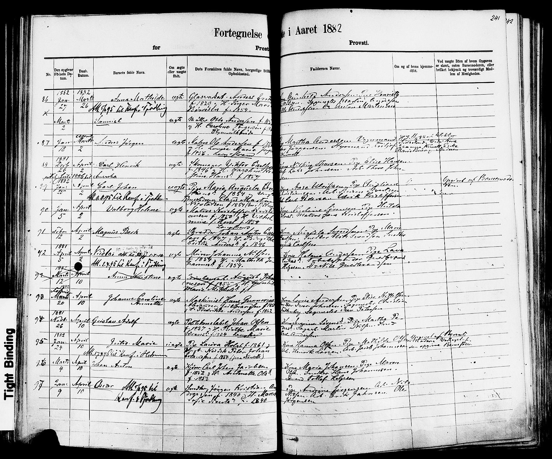 Larvik kirkebøker, AV/SAKO-A-352/F/Fa/L0006: Parish register (official) no. I 6, 1871-1883, p. 241