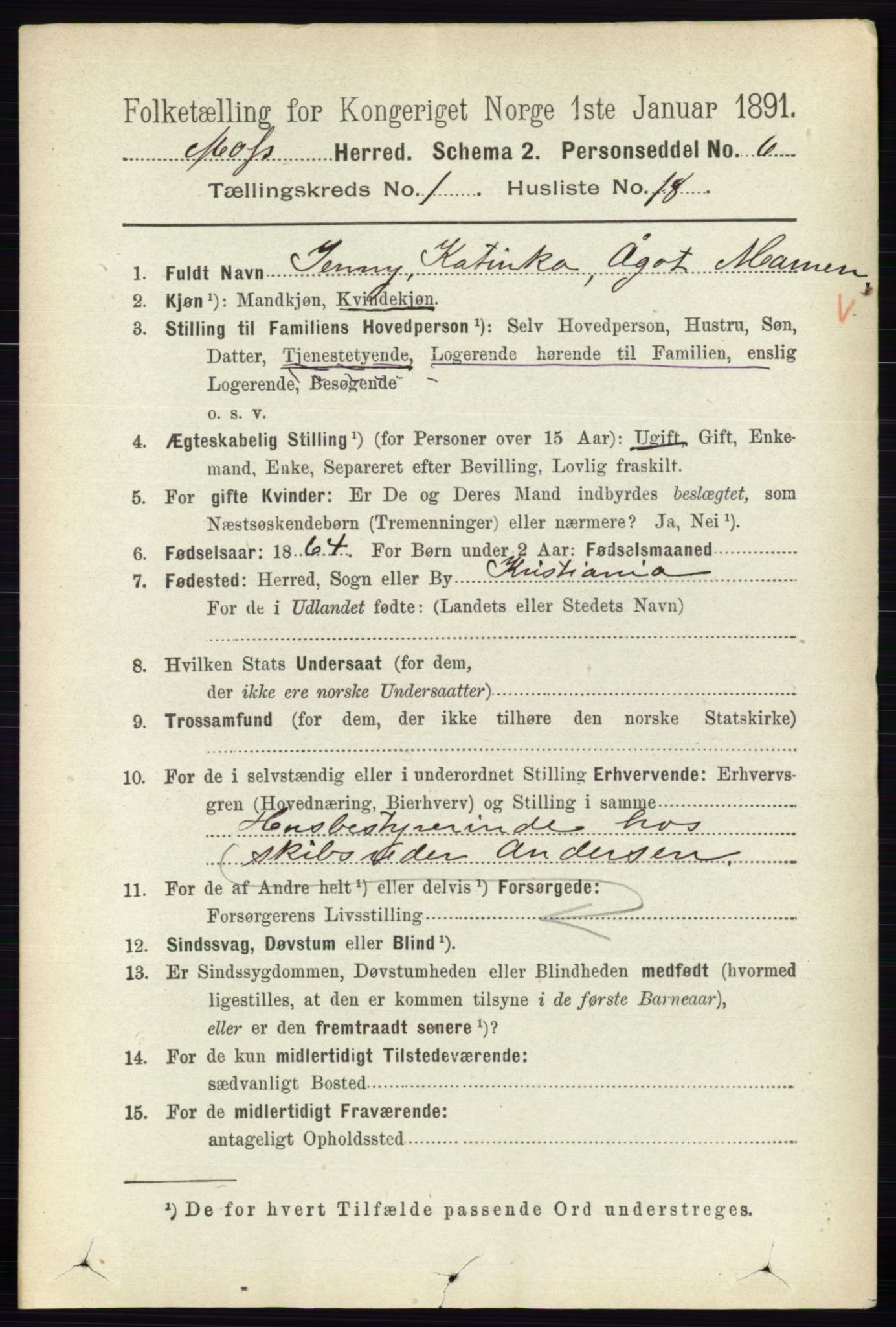 RA, 1891 Census for 0194 Moss, 1891, p. 367