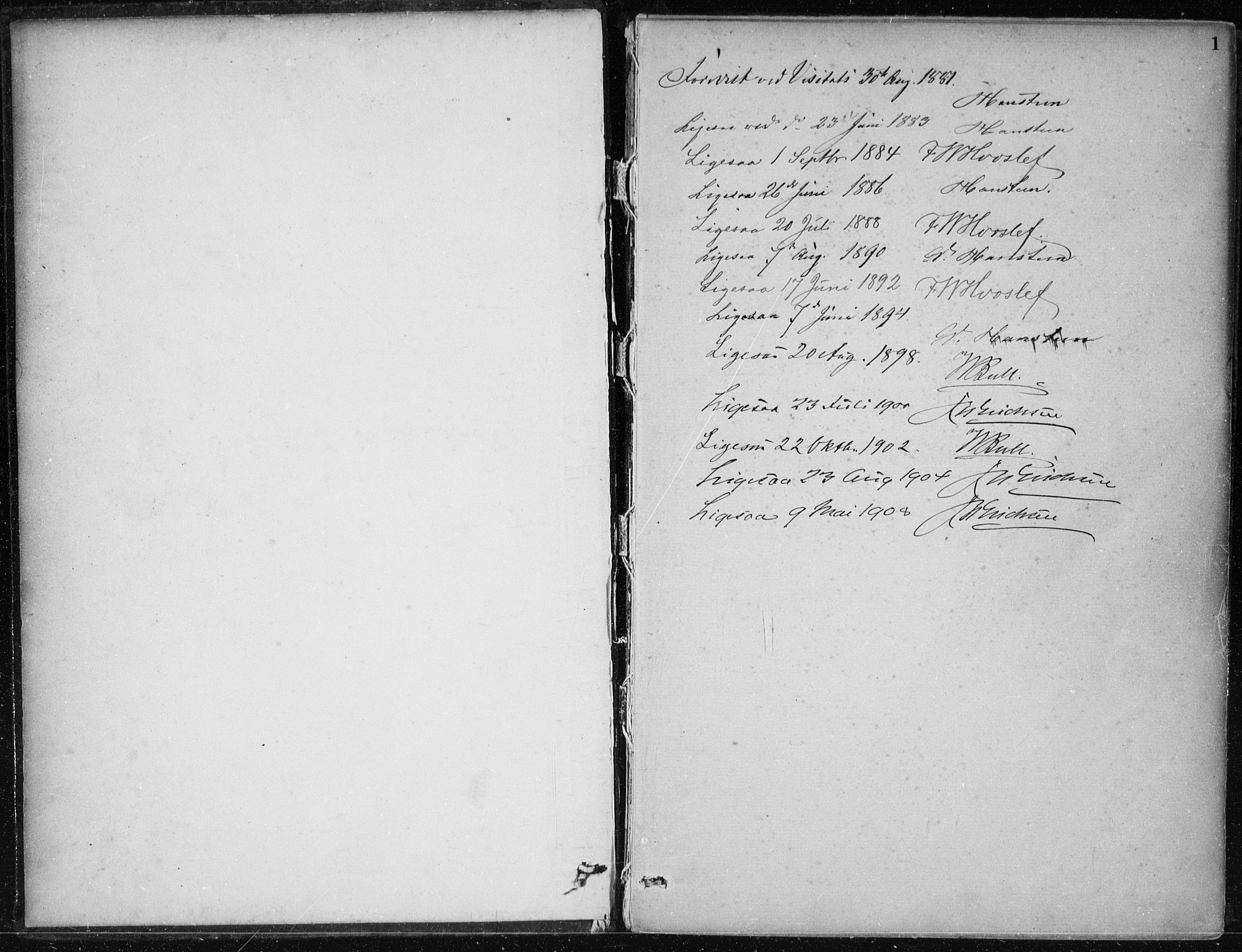 Kvam sokneprestembete, SAB/A-76201/H/Haa: Parish register (official) no. B  1, 1880-1908, p. 1