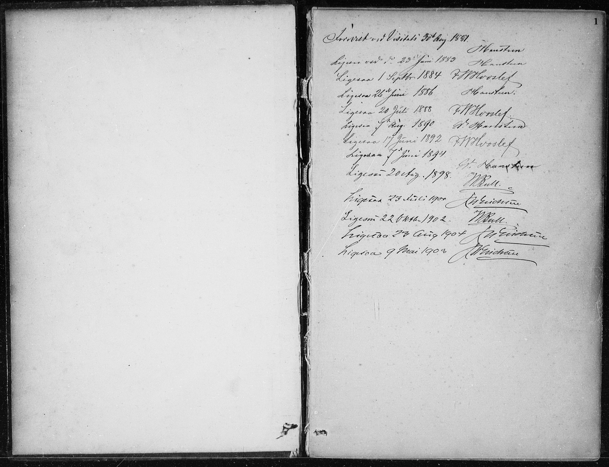 Kvam sokneprestembete, AV/SAB-A-76201/H/Haa: Parish register (official) no. B  1, 1880-1908, p. 1