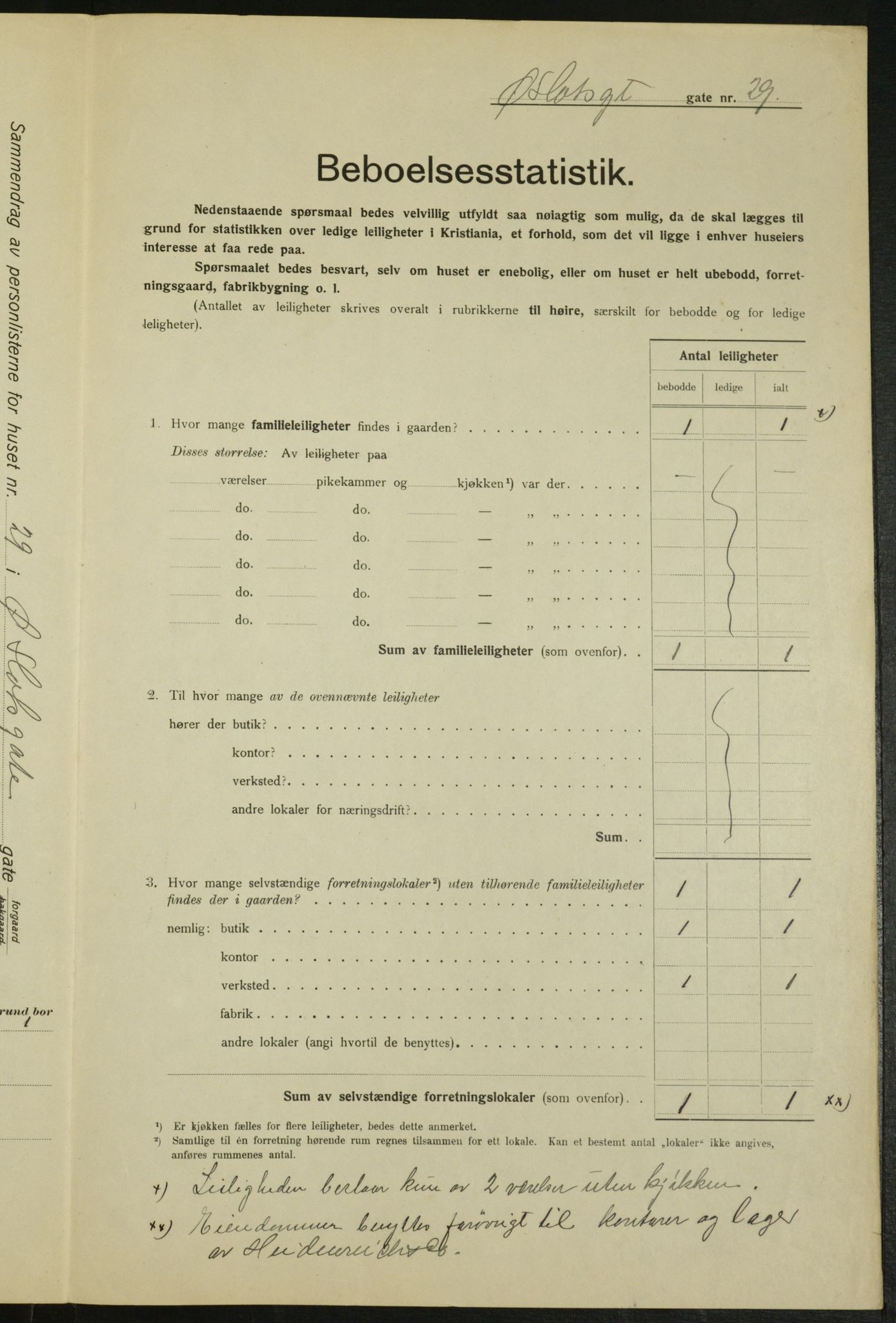 OBA, Municipal Census 1915 for Kristiania, 1915, p. 130601