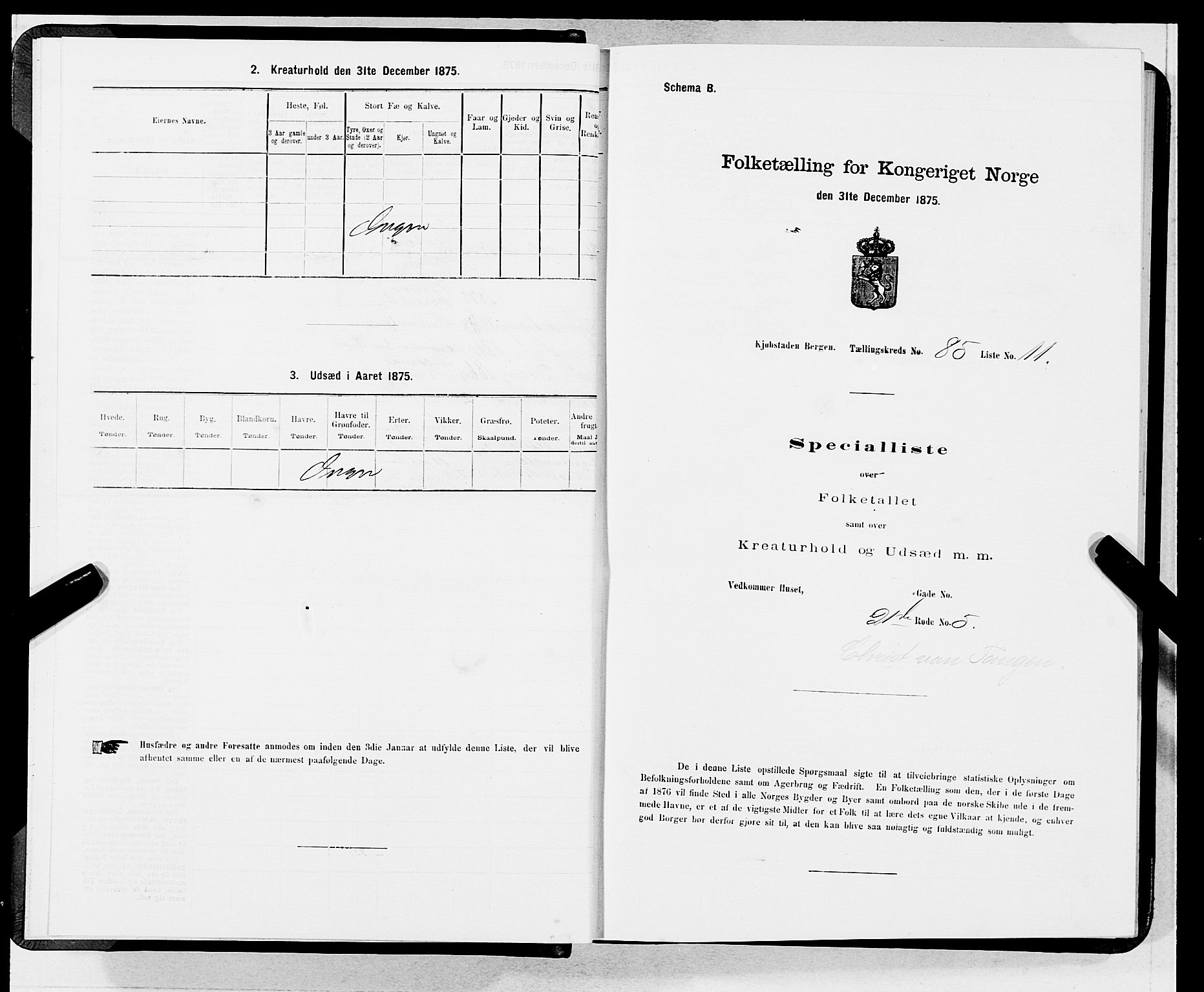 SAB, 1875 census for 1301 Bergen, 1875, p. 4576