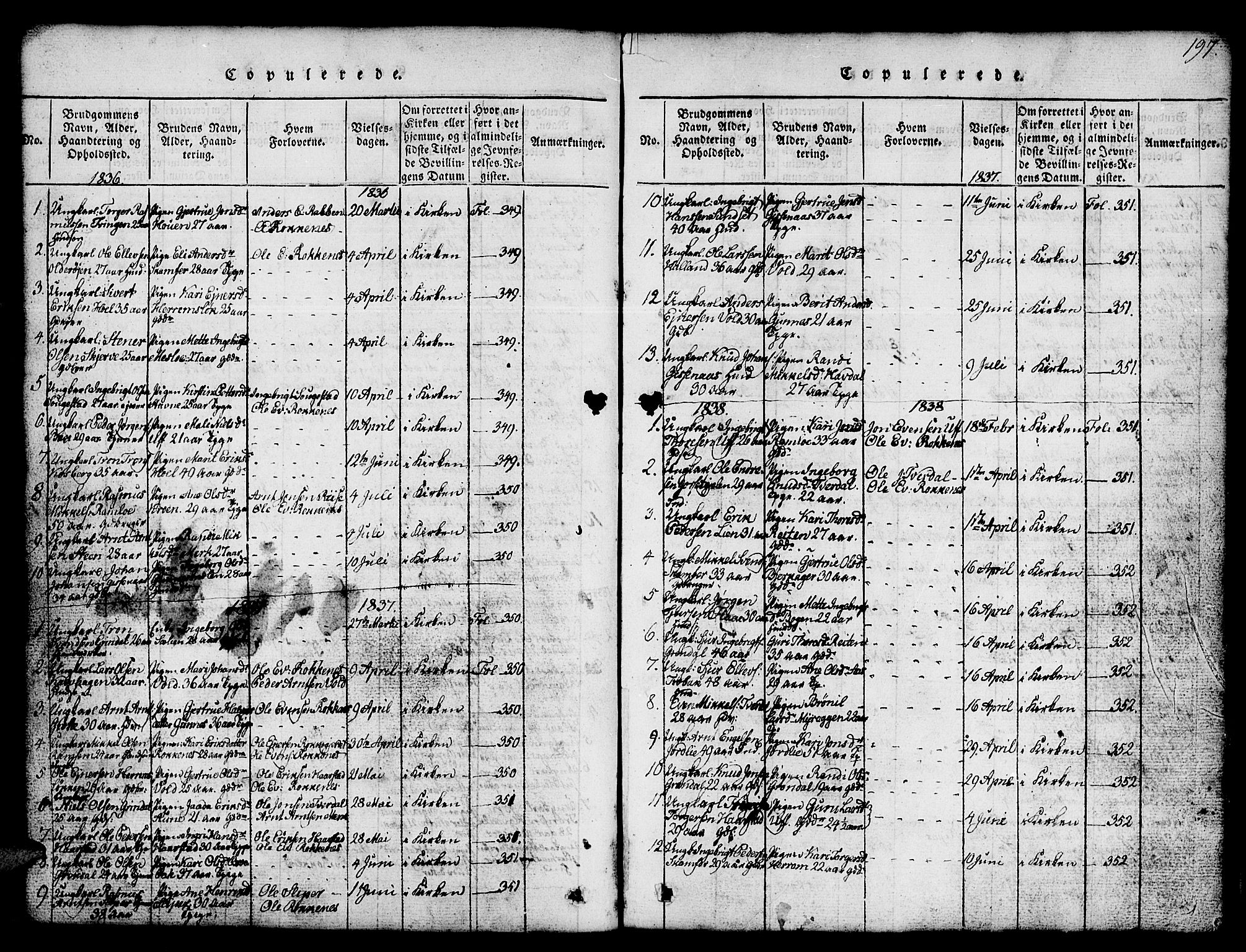 Ministerialprotokoller, klokkerbøker og fødselsregistre - Sør-Trøndelag, SAT/A-1456/674/L0874: Parish register (copy) no. 674C01, 1816-1860, p. 197