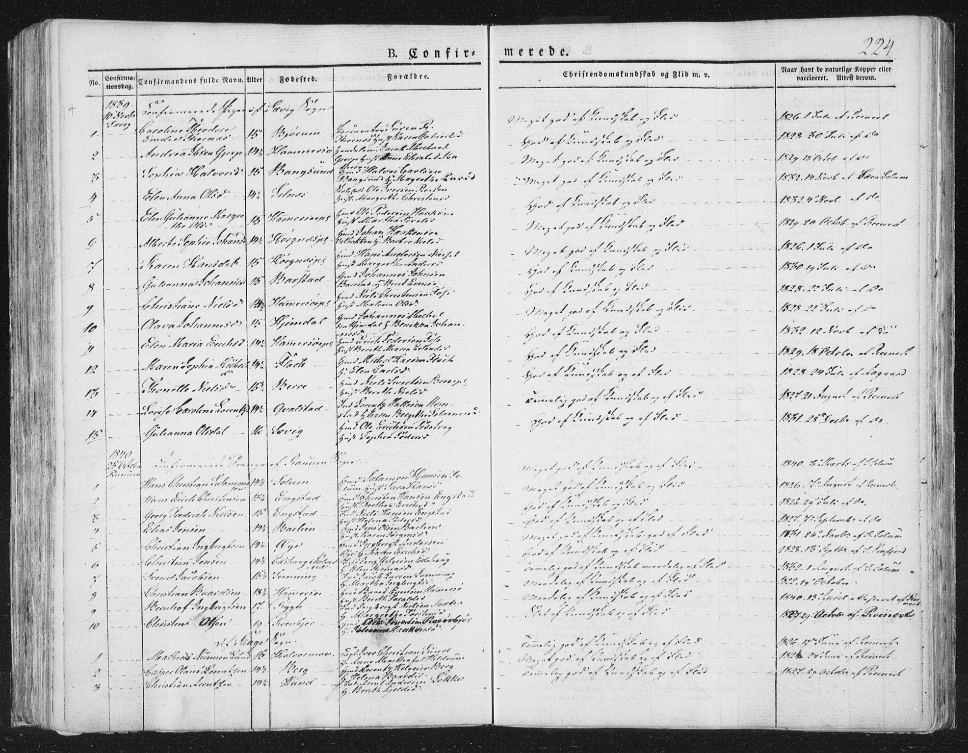 Ministerialprotokoller, klokkerbøker og fødselsregistre - Nord-Trøndelag, SAT/A-1458/764/L0551: Parish register (official) no. 764A07a, 1824-1864, p. 224