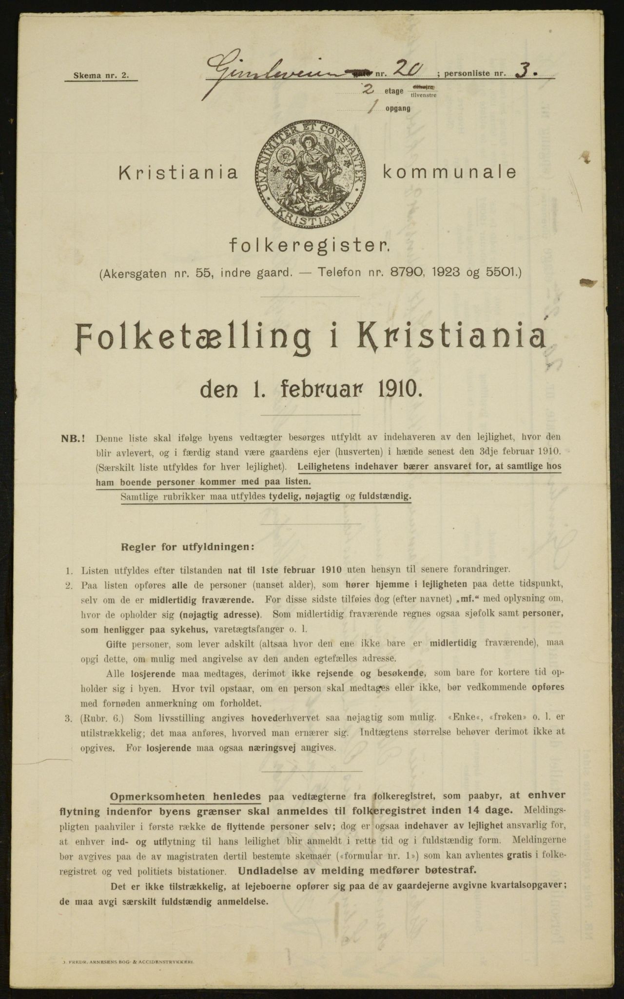 OBA, Municipal Census 1910 for Kristiania, 1910, p. 27748