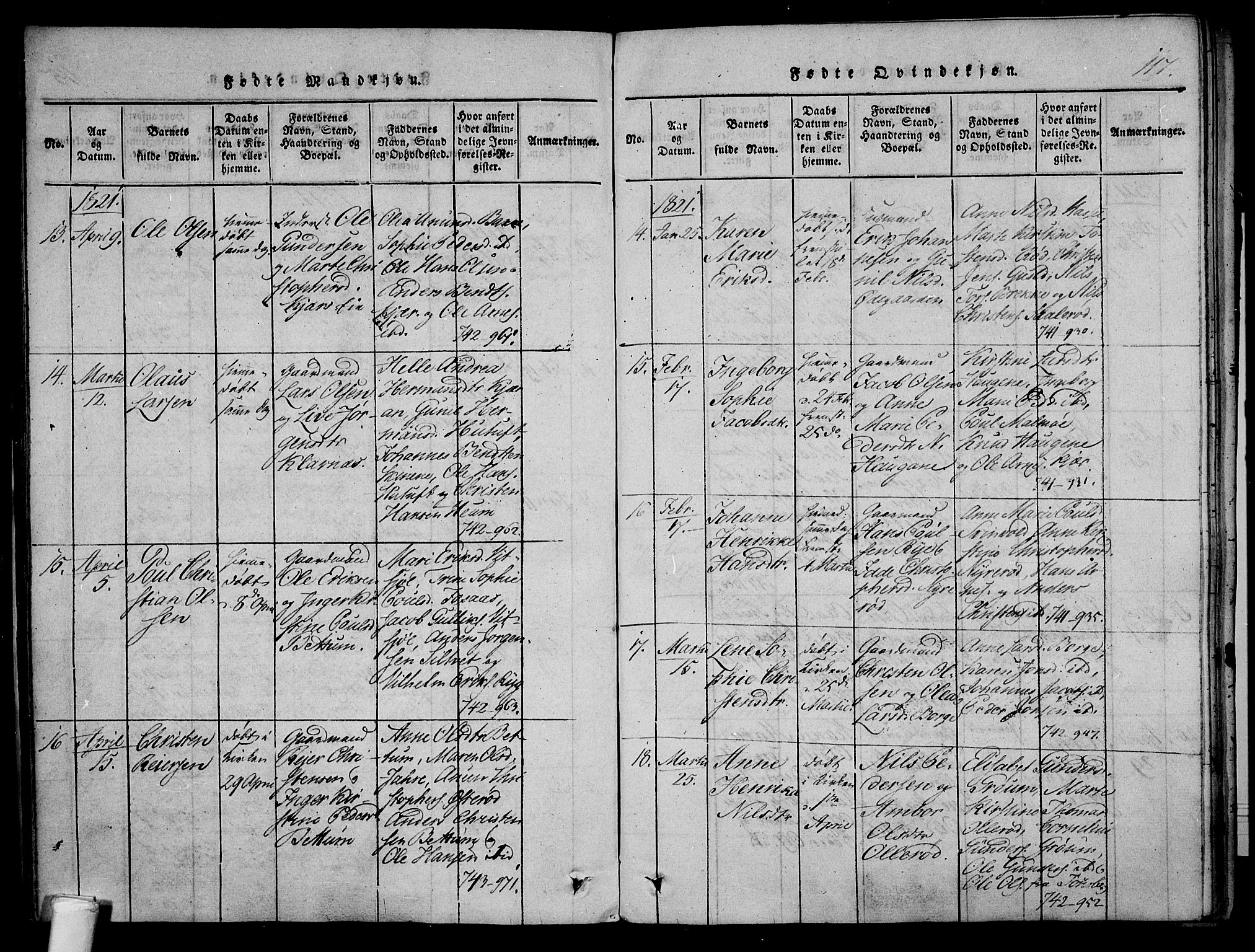 Våle kirkebøker, SAKO/A-334/F/Fa/L0007: Parish register (official) no. I 7, 1814-1824, p. 116-117