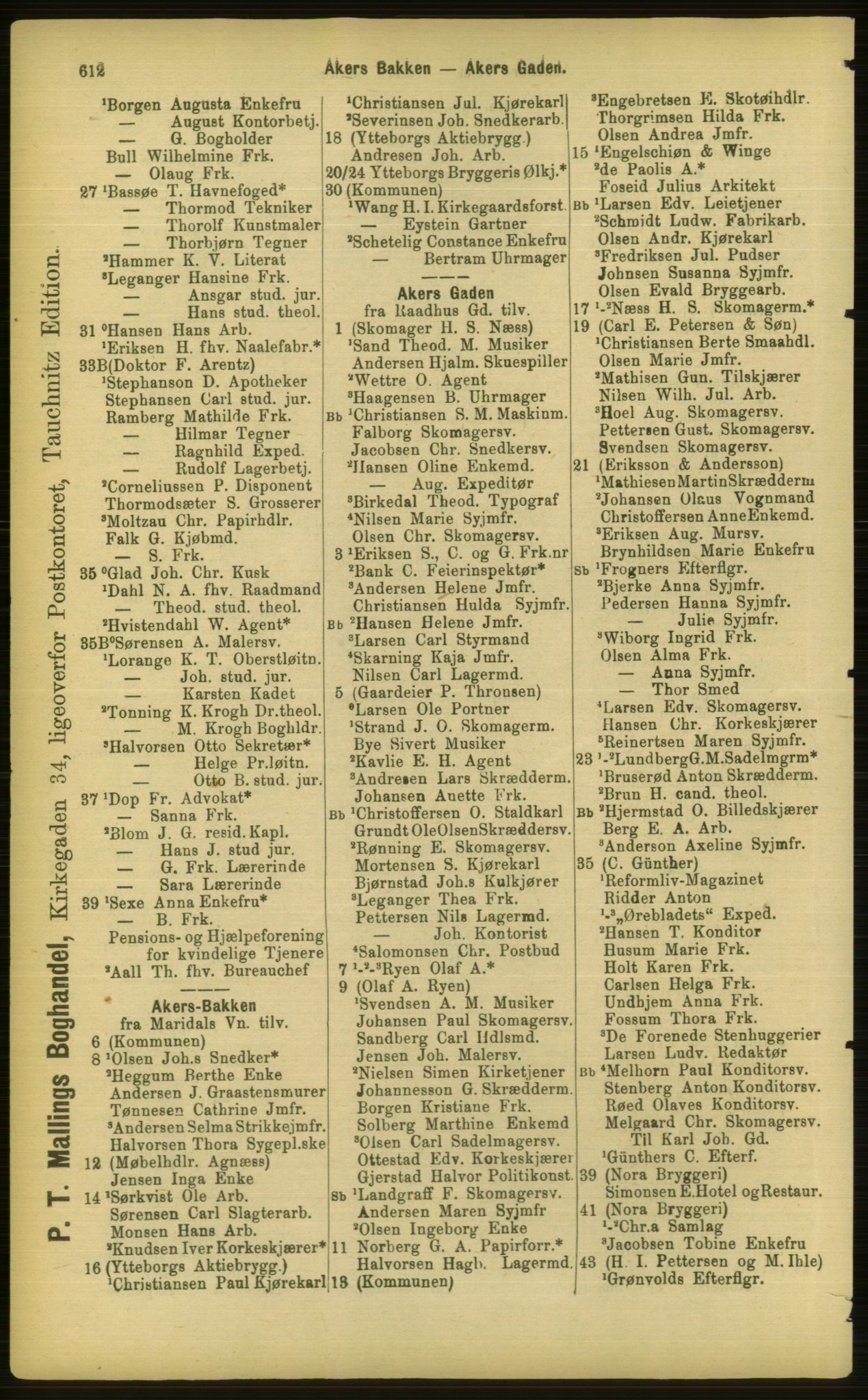Kristiania/Oslo adressebok, PUBL/-, 1898, p. 612