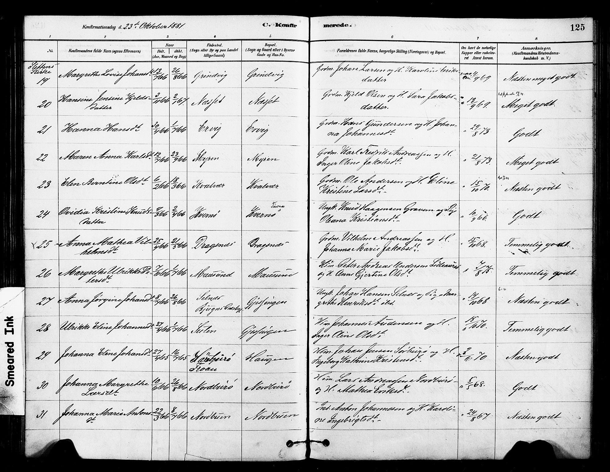 Ministerialprotokoller, klokkerbøker og fødselsregistre - Sør-Trøndelag, AV/SAT-A-1456/640/L0578: Parish register (official) no. 640A03, 1879-1889, p. 125