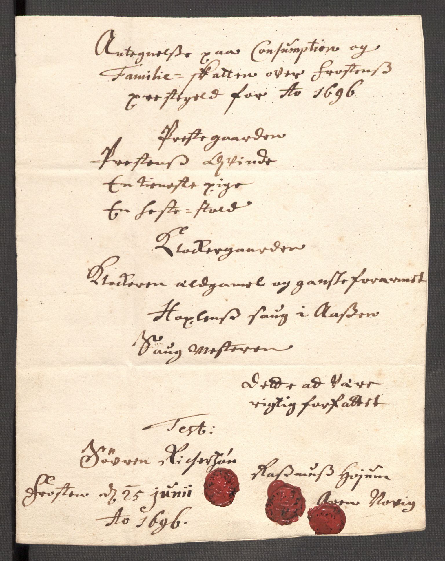 Rentekammeret inntil 1814, Reviderte regnskaper, Fogderegnskap, RA/EA-4092/R62/L4188: Fogderegnskap Stjørdal og Verdal, 1696, p. 153
