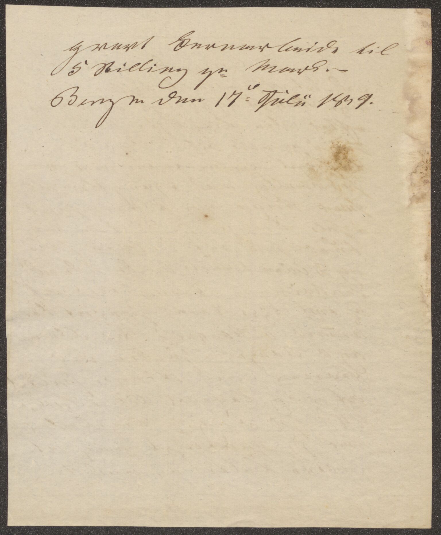 Bergens Museum, UMB/A007/D/Da/L0010/0002: Innkommende brev 1838 - 1839 / Inkommende brev 1839, 1839