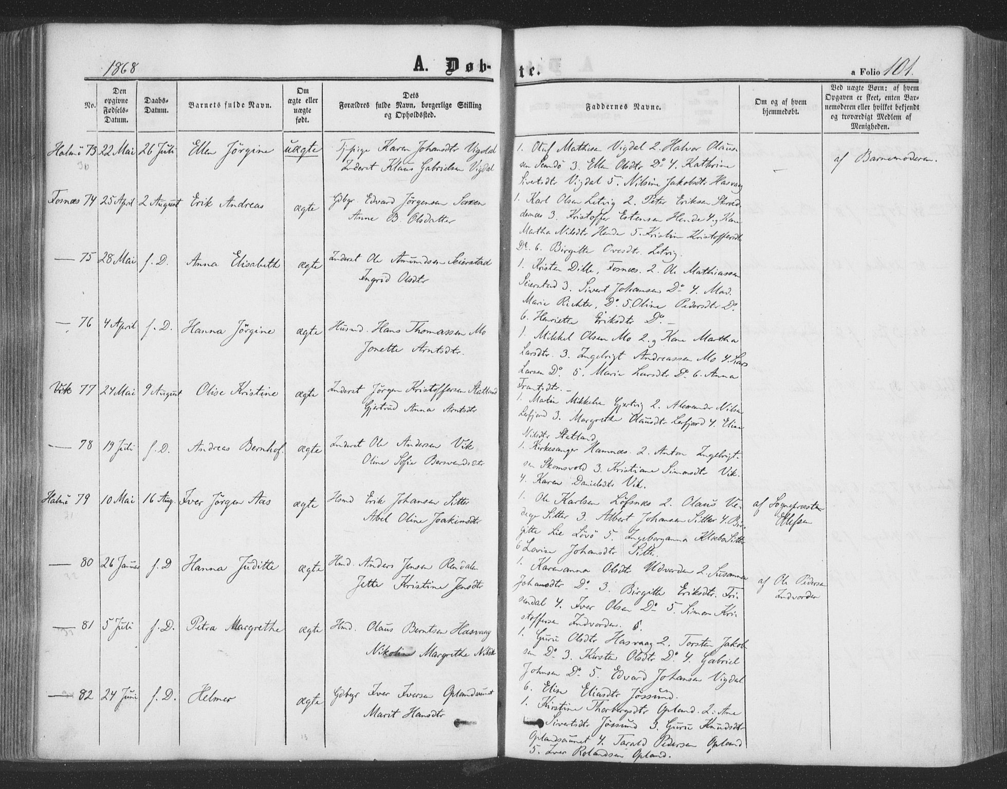 Ministerialprotokoller, klokkerbøker og fødselsregistre - Nord-Trøndelag, AV/SAT-A-1458/773/L0615: Parish register (official) no. 773A06, 1857-1870, p. 101