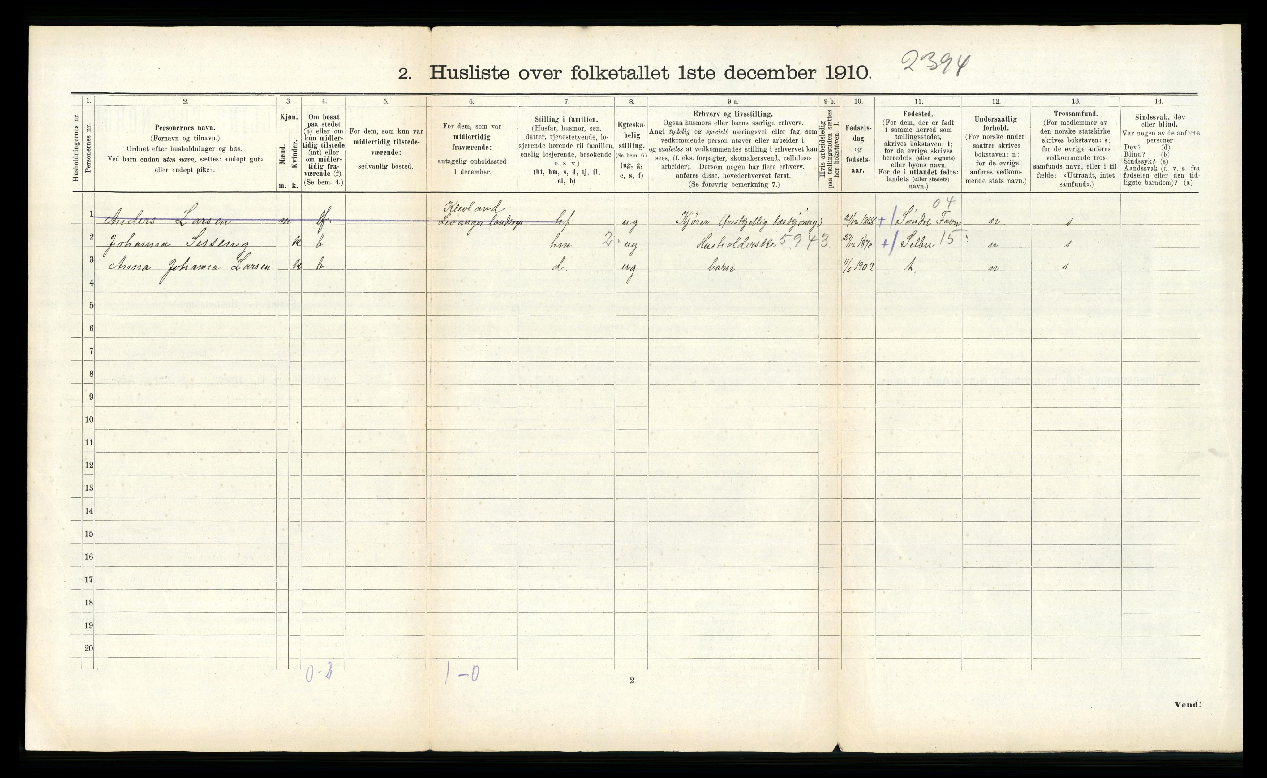 RA, 1910 census for Strinda, 1910, p. 349