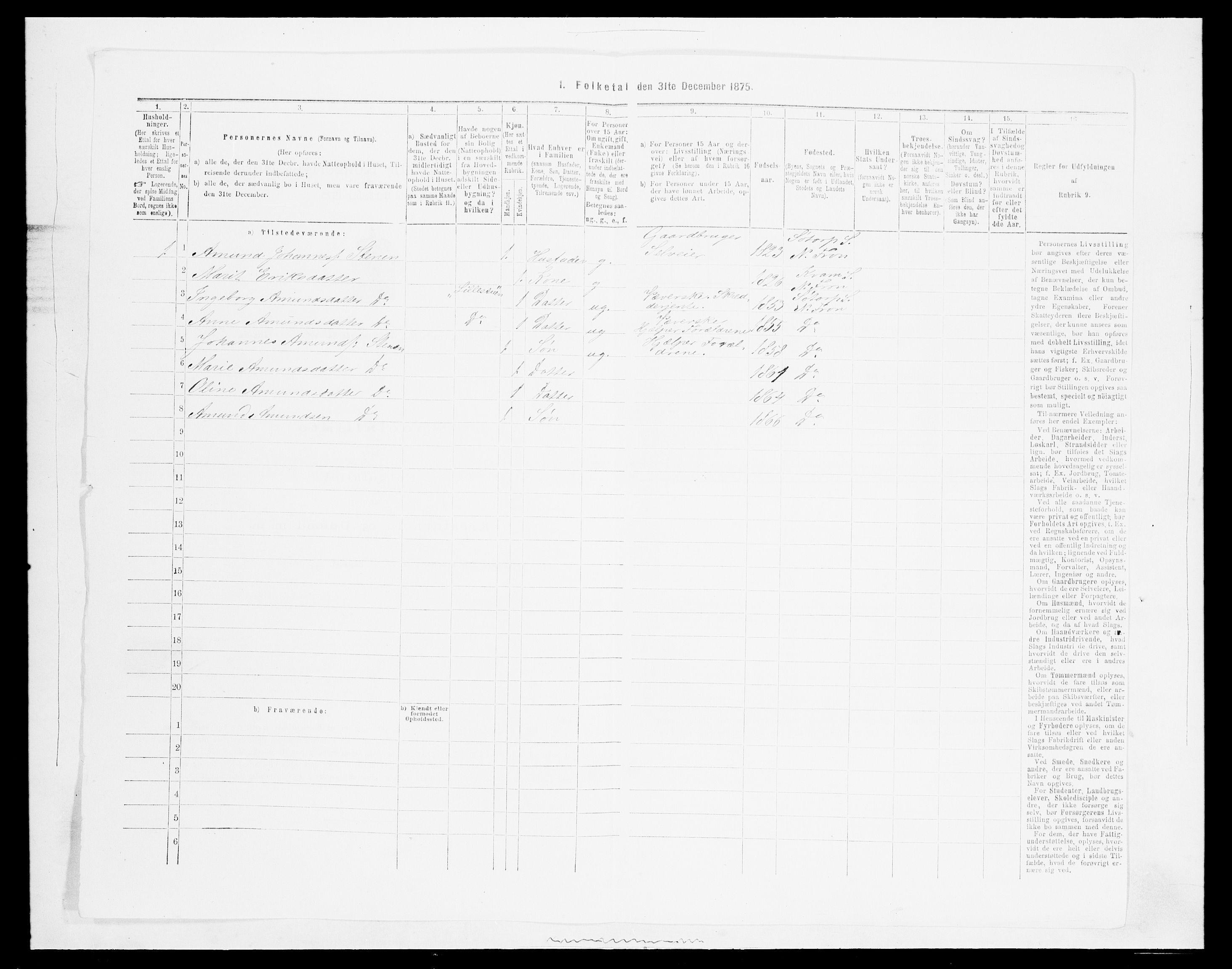 SAH, 1875 census for 0518P Nord-Fron, 1875, p. 855