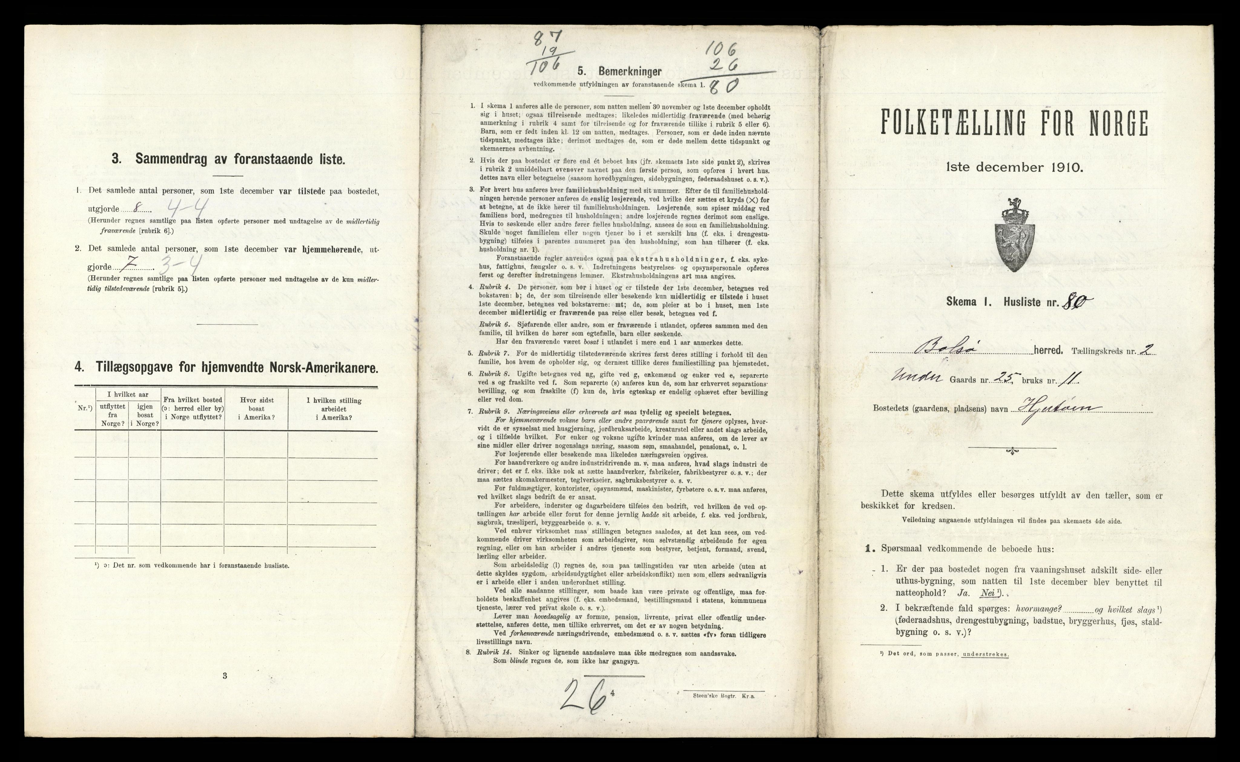 RA, 1910 census for Bolsøy, 1910, p. 347