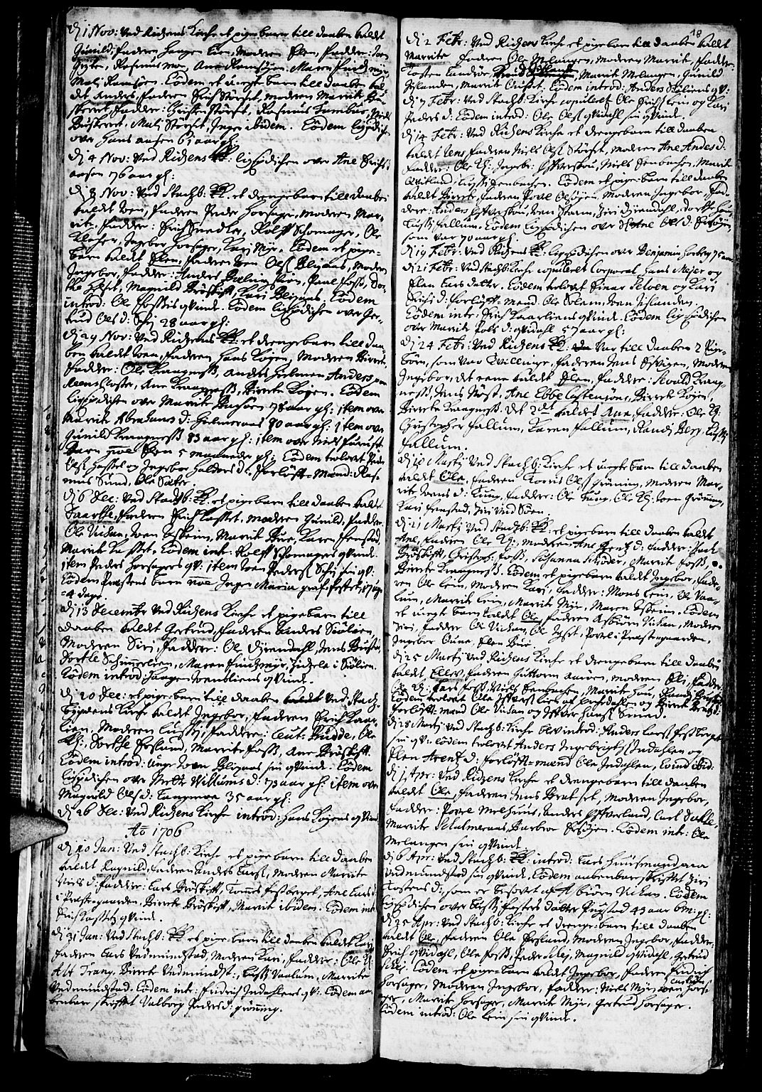 Ministerialprotokoller, klokkerbøker og fødselsregistre - Sør-Trøndelag, SAT/A-1456/646/L0603: Parish register (official) no. 646A01, 1700-1734, p. 18