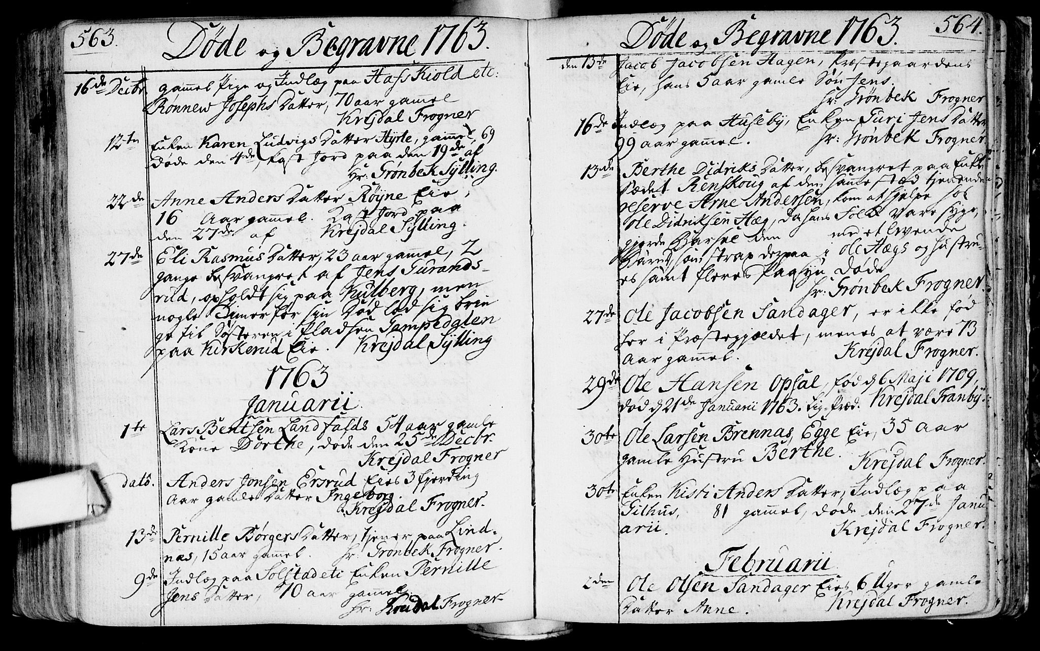 Lier kirkebøker, AV/SAKO-A-230/F/Fa/L0004: Parish register (official) no. I 4, 1749-1764, p. 563-564