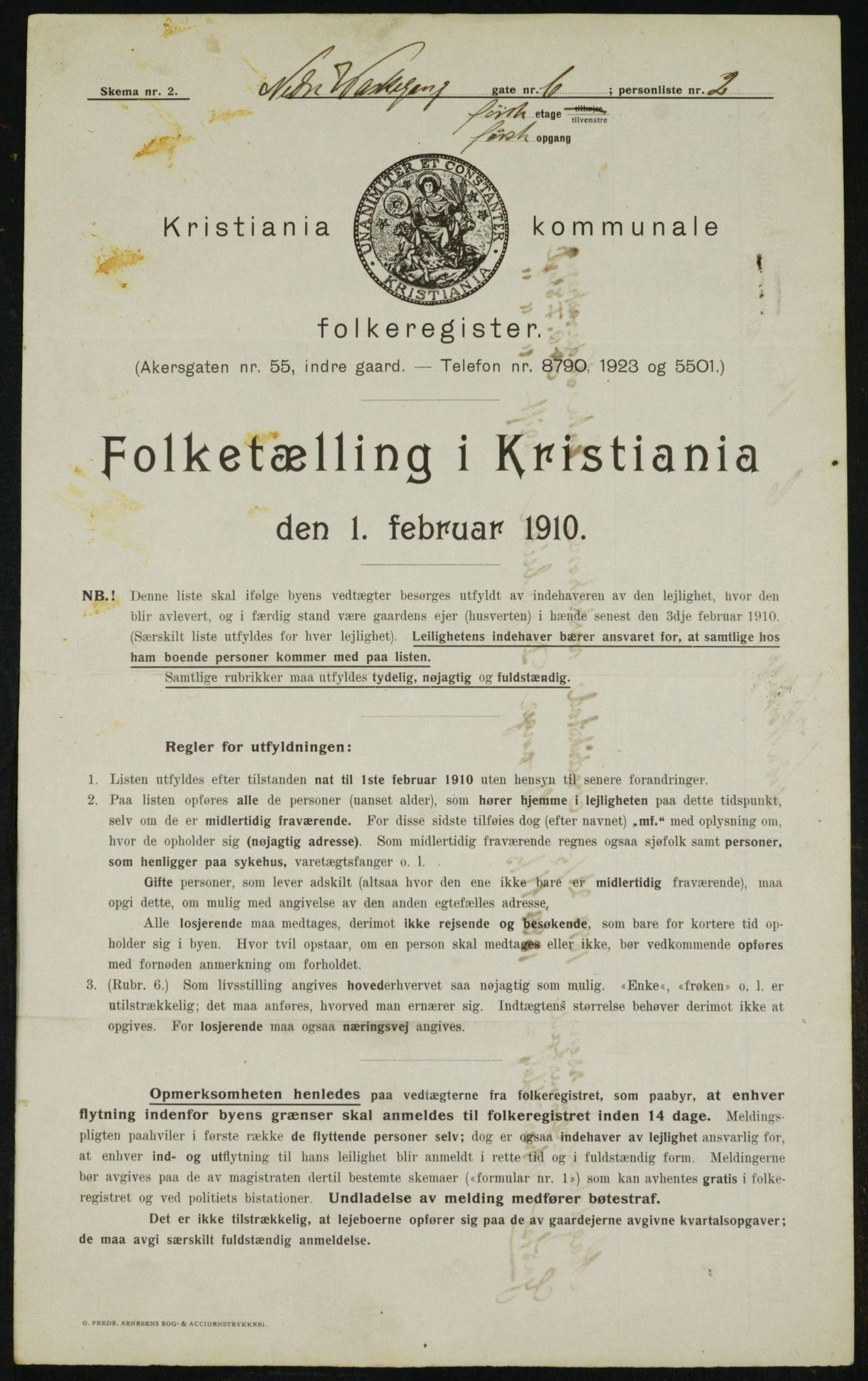 OBA, Municipal Census 1910 for Kristiania, 1910, p. 67225