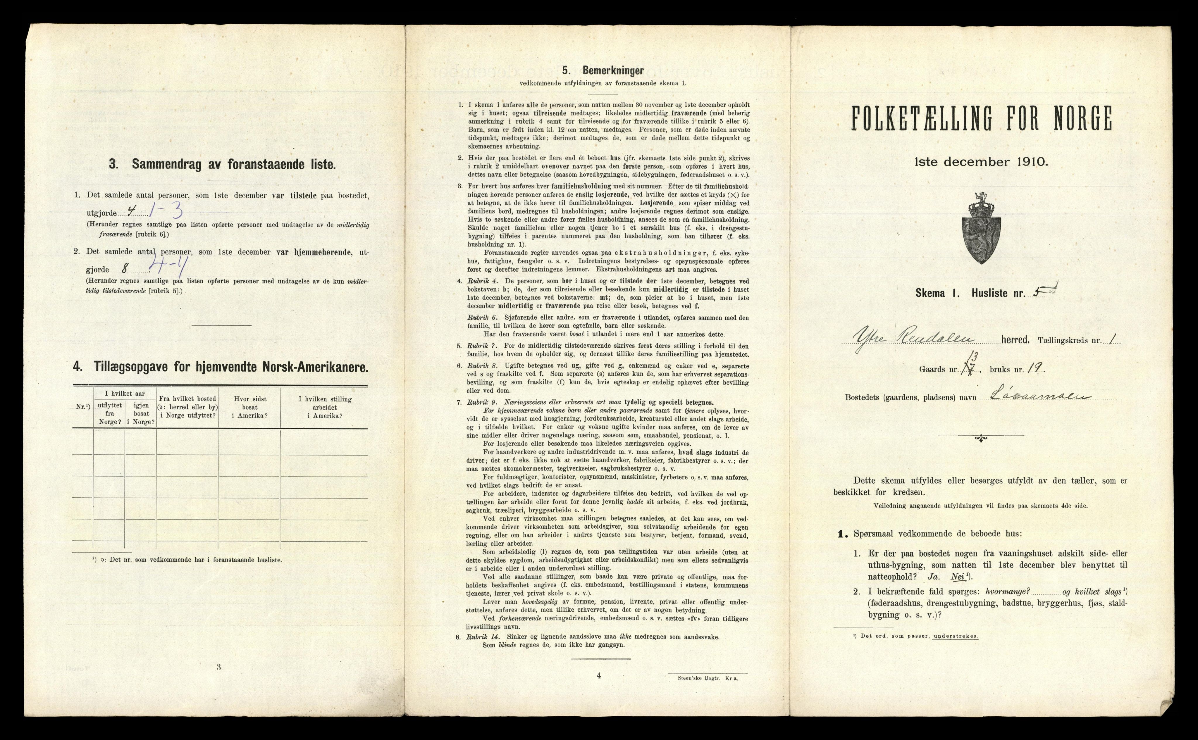 RA, 1910 census for Ytre Rendal, 1910, p. 31