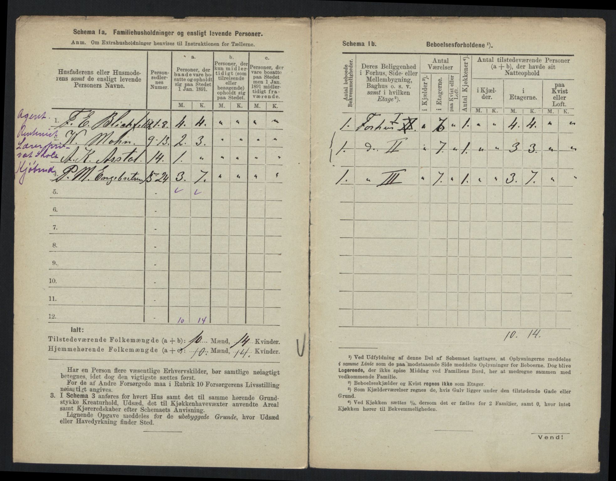 RA, 1891 census for 0301 Kristiania, 1891, p. 41519