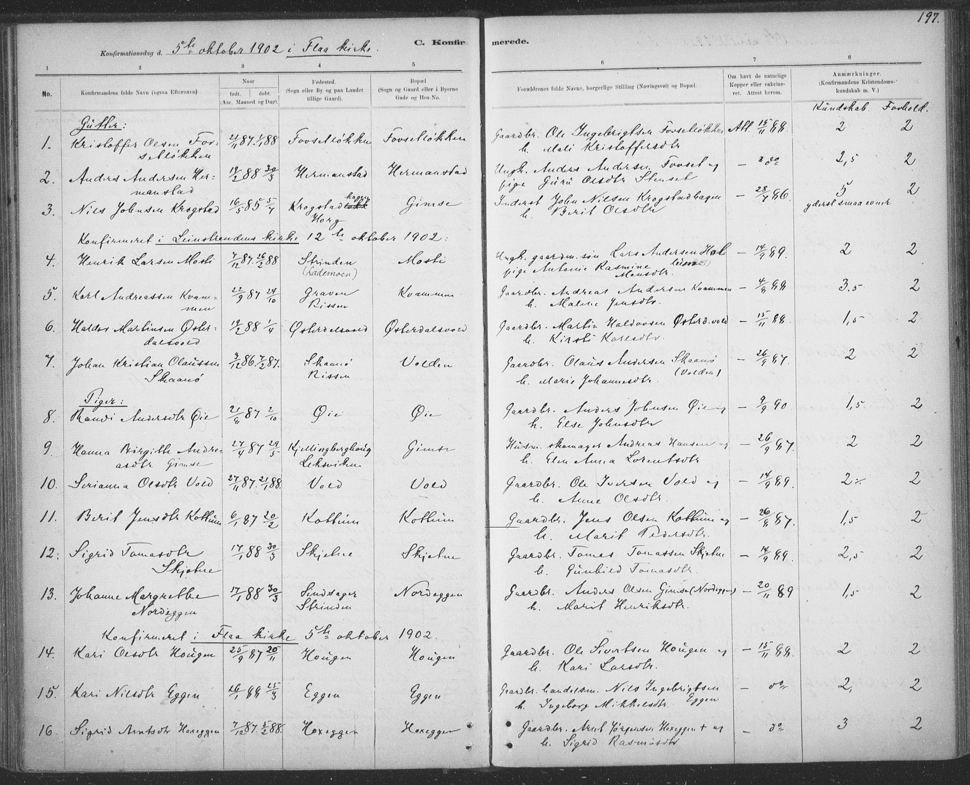 Ministerialprotokoller, klokkerbøker og fødselsregistre - Sør-Trøndelag, AV/SAT-A-1456/691/L1085: Parish register (official) no. 691A17, 1887-1908, p. 197