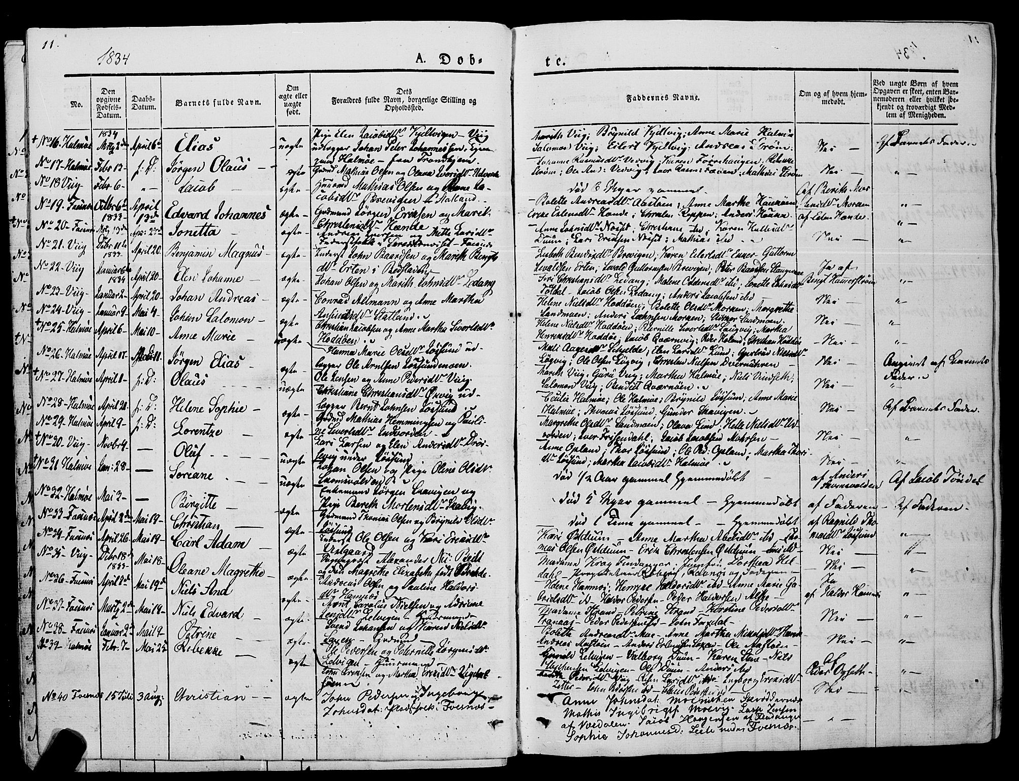 Ministerialprotokoller, klokkerbøker og fødselsregistre - Nord-Trøndelag, SAT/A-1458/773/L0614: Parish register (official) no. 773A05, 1831-1856, p. 11