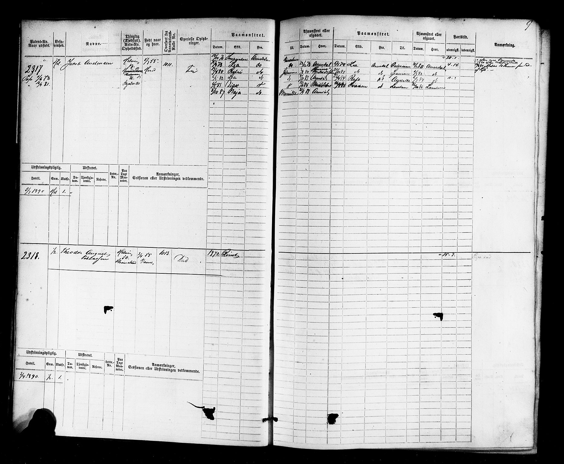 Farsund mønstringskrets, AV/SAK-2031-0017/F/Fb/L0018: Hovedrulle nr 2301-3066, Z-10, 1875-1914, p. 10