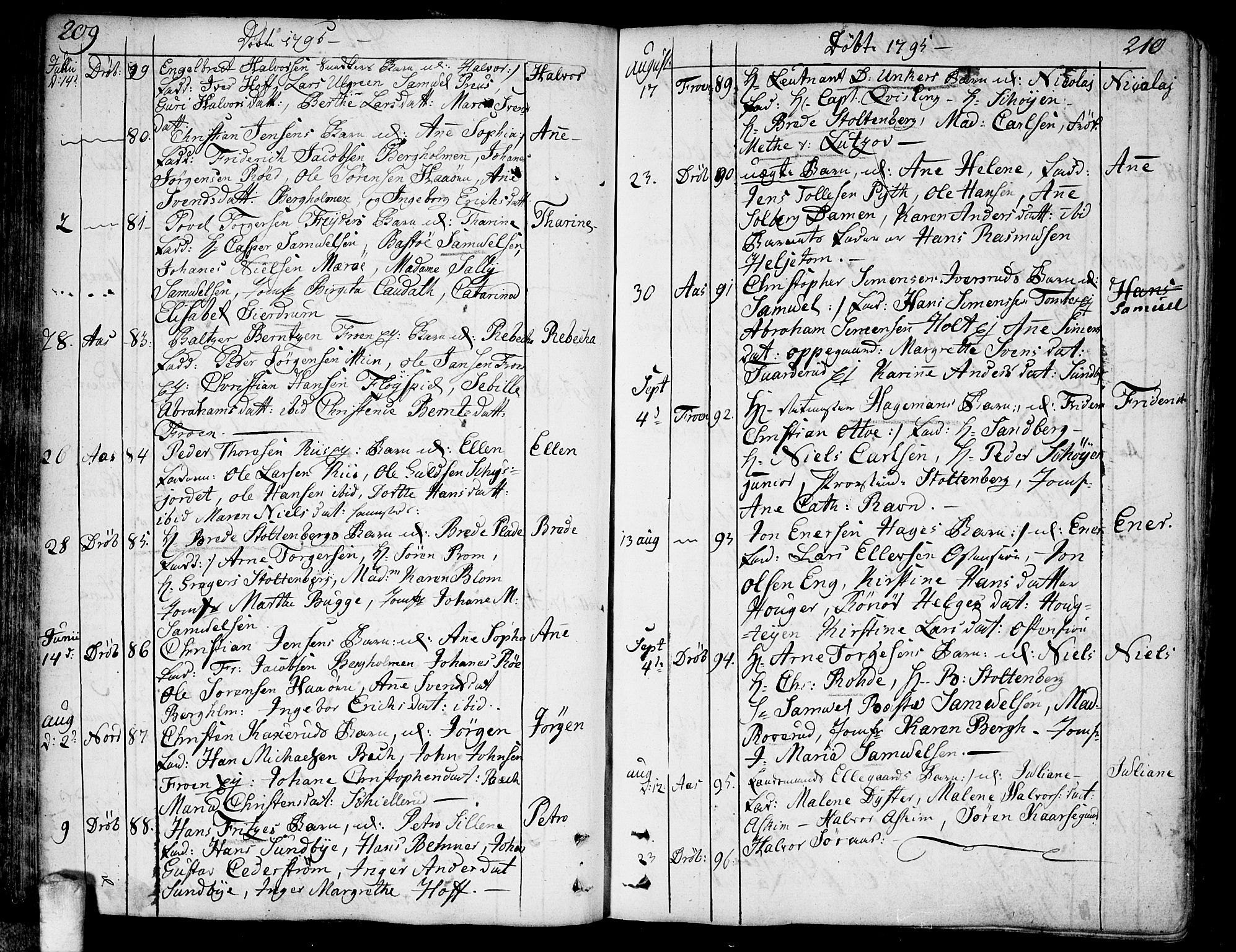 Ås prestekontor Kirkebøker, AV/SAO-A-10894/F/Fa/L0002: Parish register (official) no. I 2, 1778-1813, p. 209-210