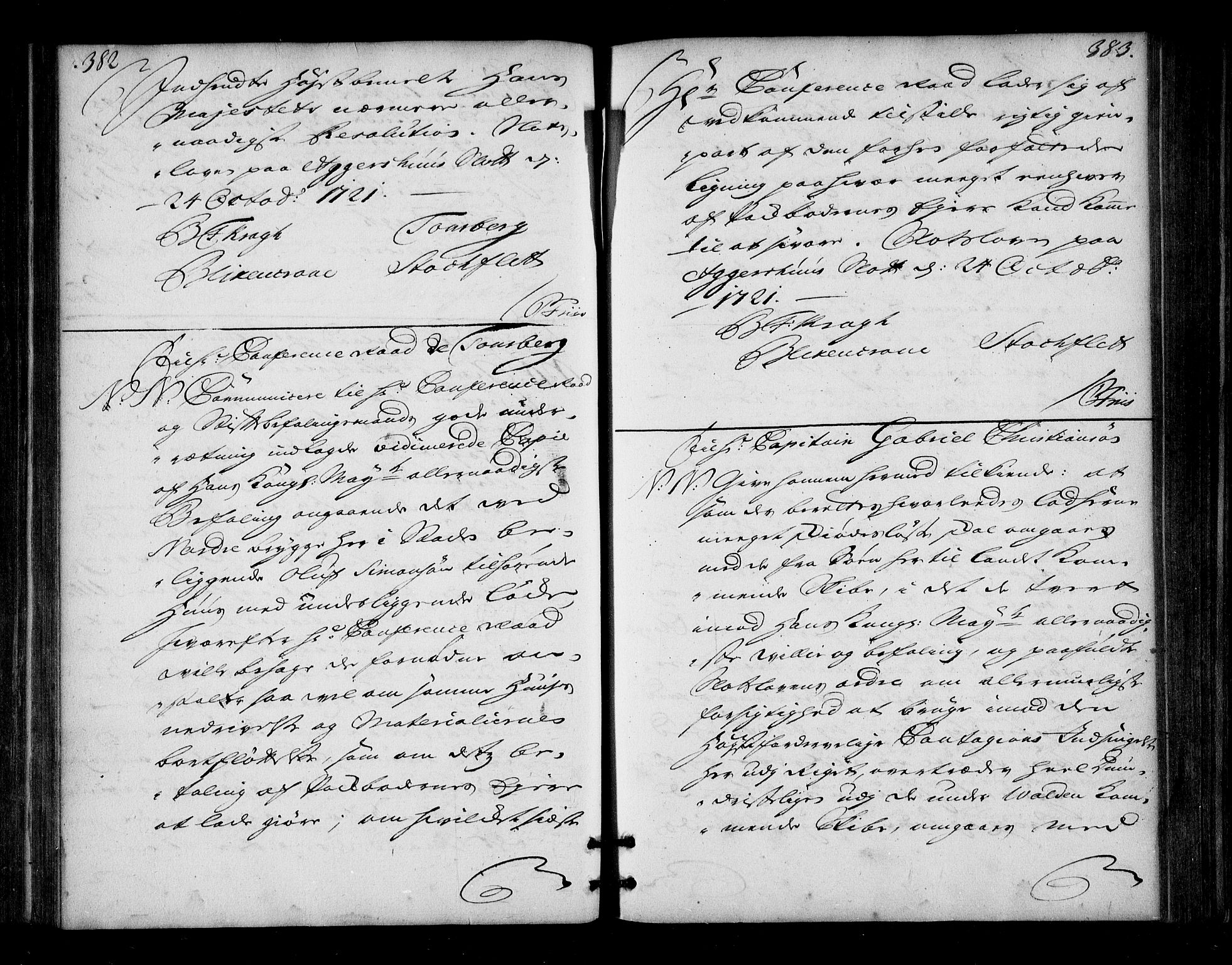Stattholderembetet 1572-1771, AV/RA-EA-2870/Bd/L0013: Ordreprotokoll, 1720-1722, p. 382-383