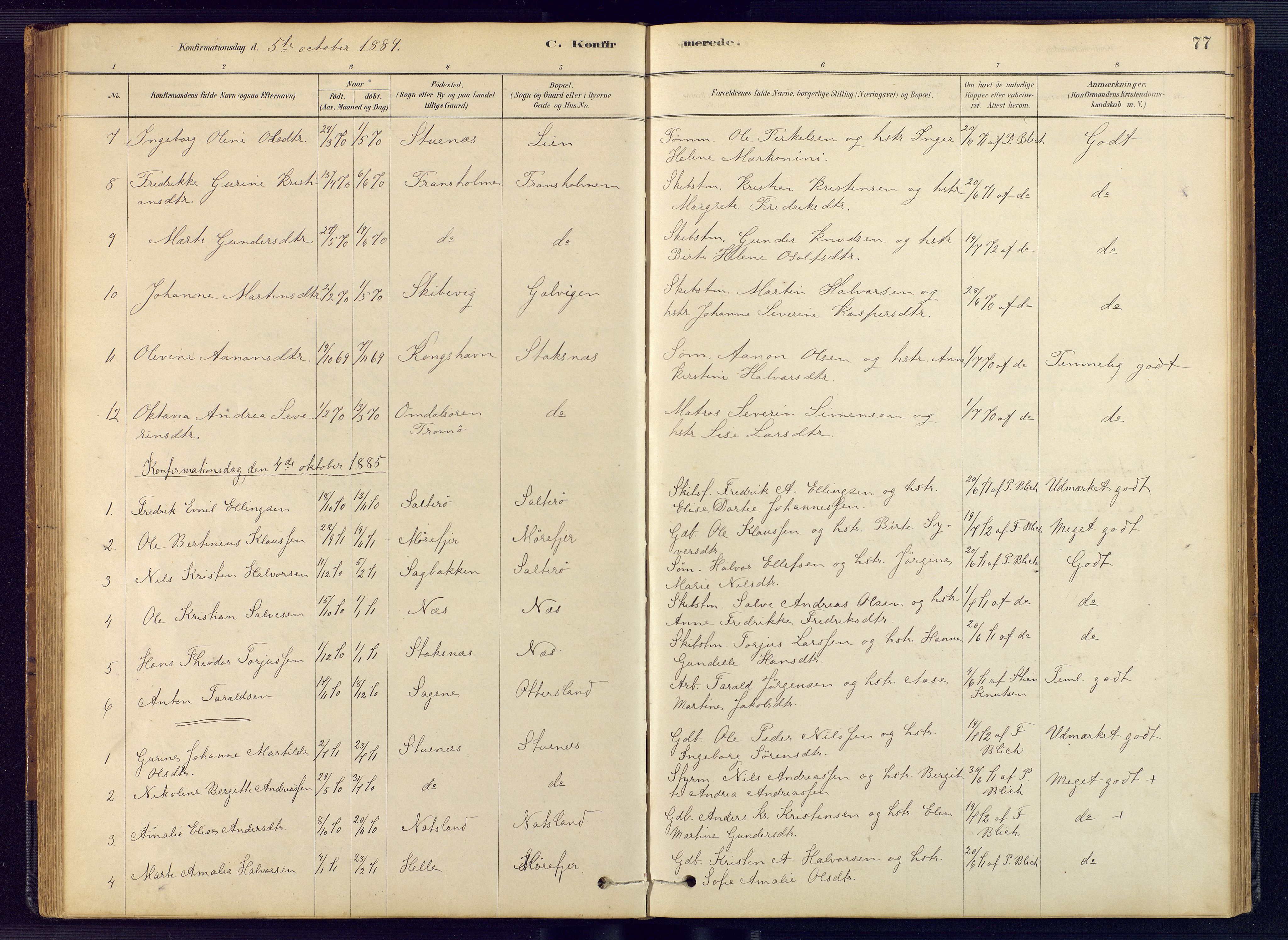 Austre Moland sokneprestkontor, AV/SAK-1111-0001/F/Fb/Fbb/L0001: Parish register (copy) no. B 1, 1878-1904, p. 77