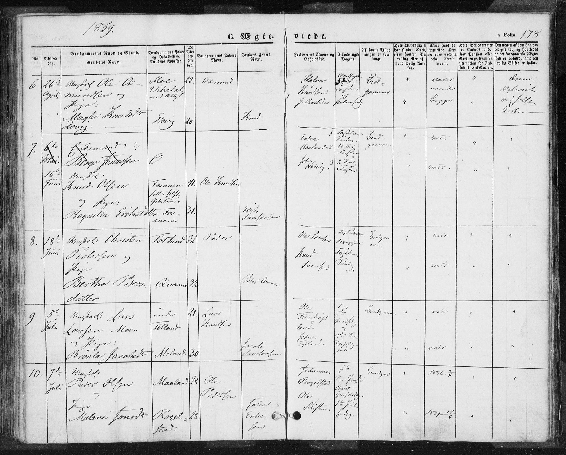 Hjelmeland sokneprestkontor, AV/SAST-A-101843/01/IV/L0009: Parish register (official) no. A 9, 1846-1860, p. 178