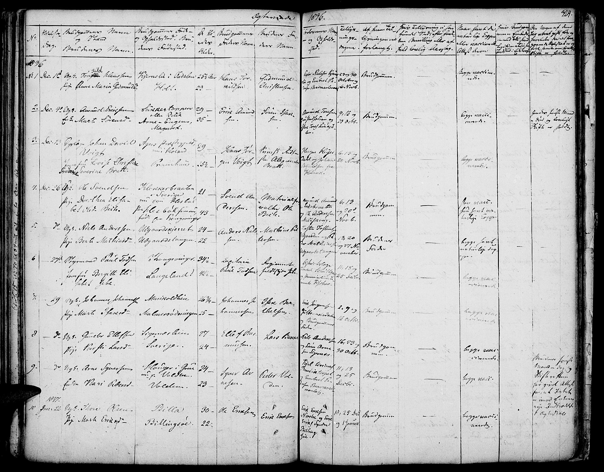 Vinger prestekontor, SAH/PREST-024/H/Ha/Haa/L0007: Parish register (official) no. 7, 1826-1839, p. 324