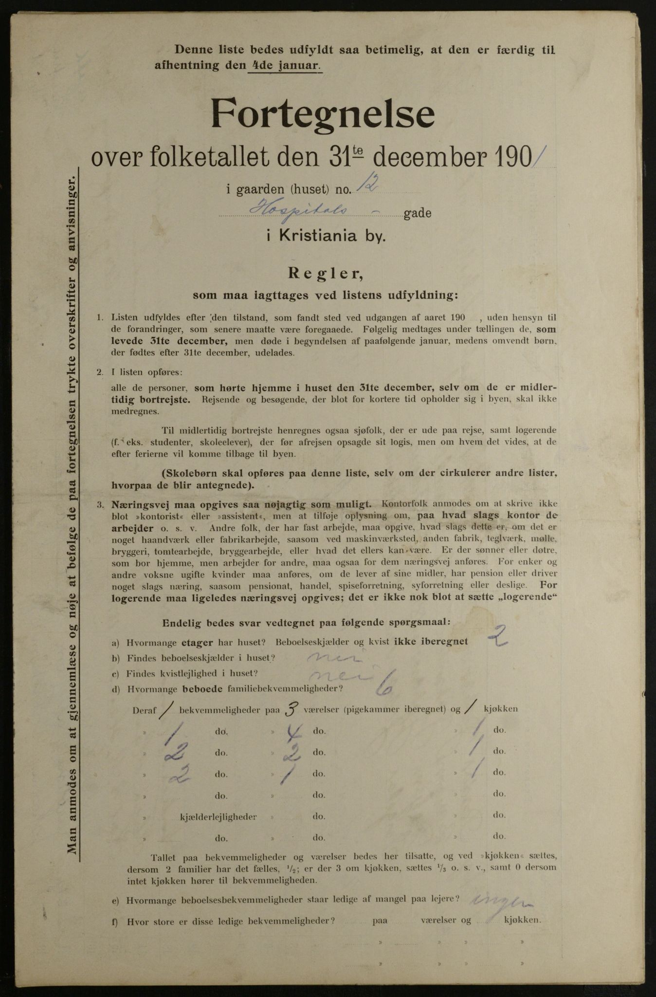 OBA, Municipal Census 1901 for Kristiania, 1901, p. 6545