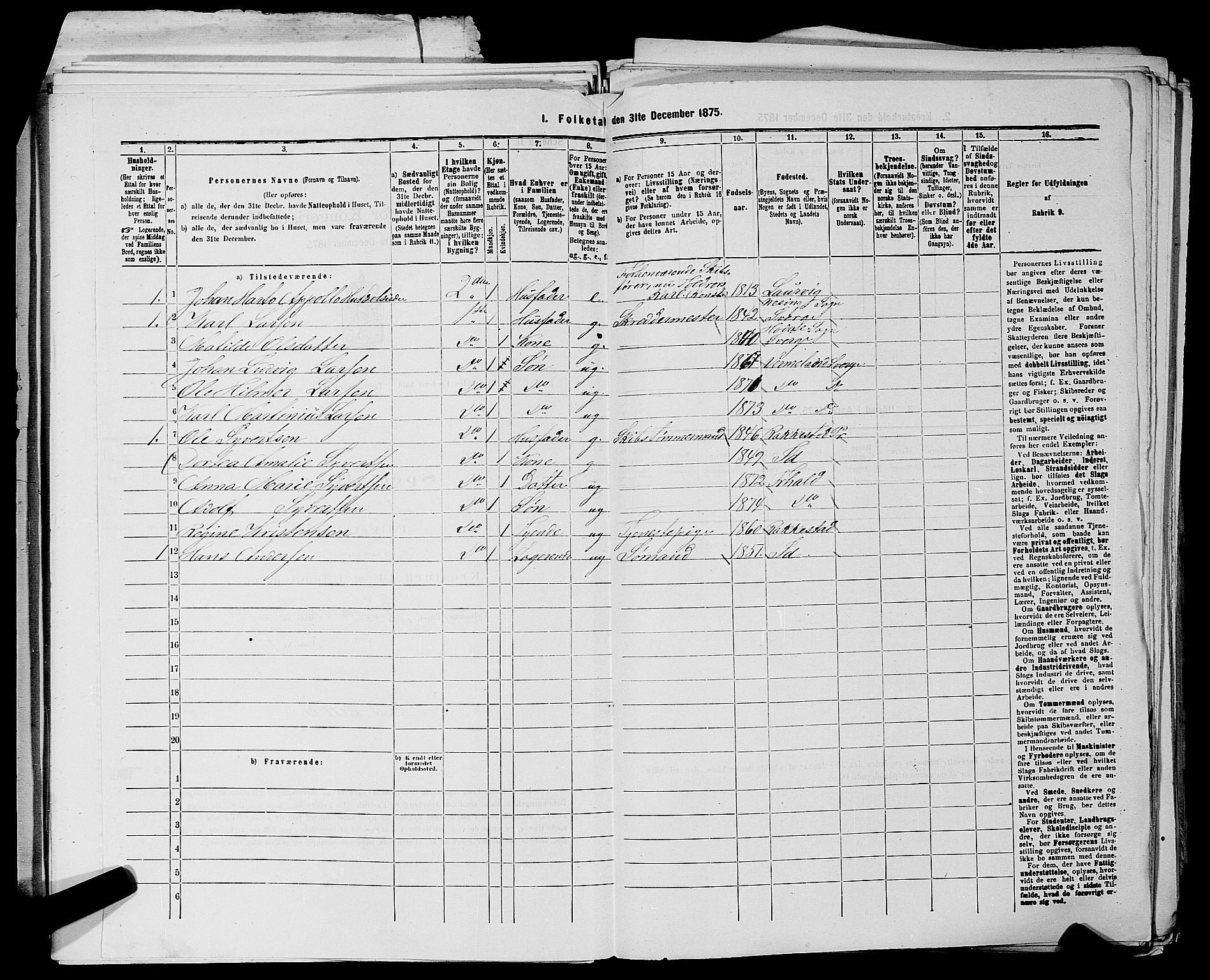 RA, 1875 census for 0101P Fredrikshald, 1875, p. 82