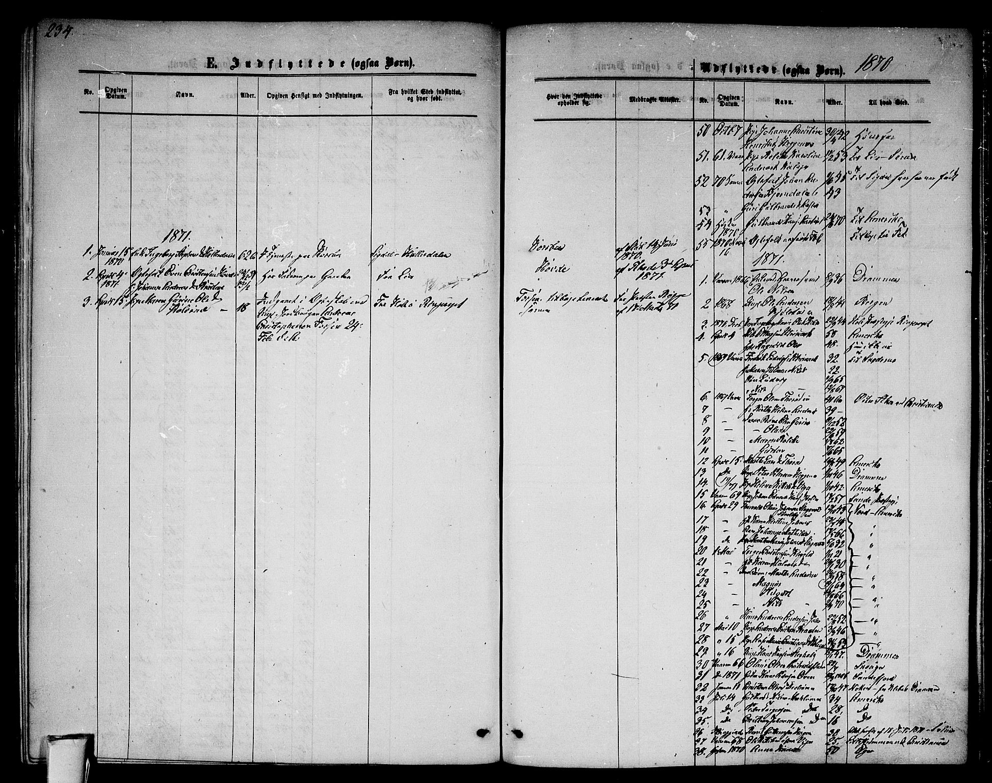 Modum kirkebøker, SAKO/A-234/G/Ga/L0007: Parish register (copy) no. I 7, 1869-1878, p. 234