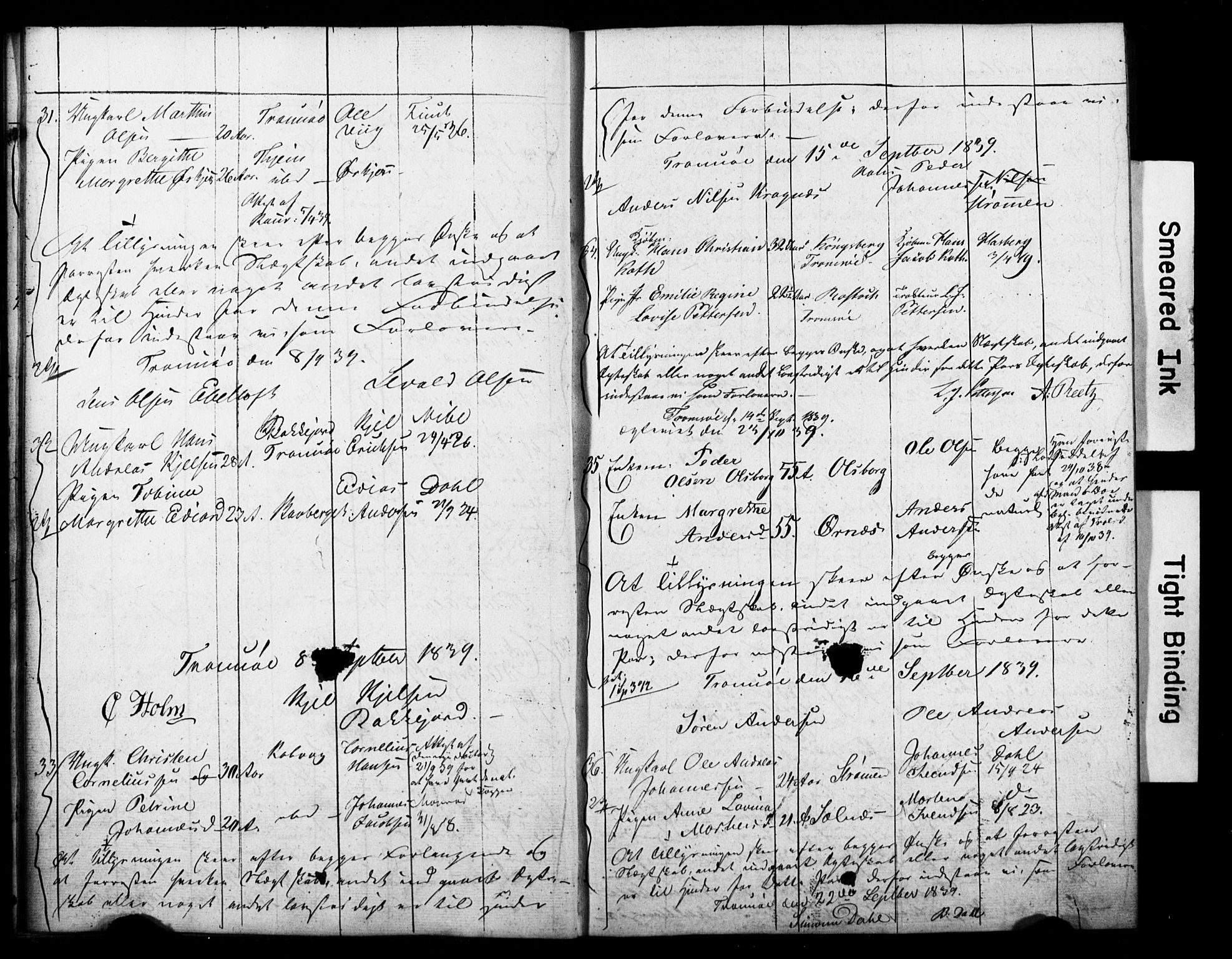 Tromsø sokneprestkontor/stiftsprosti/domprosti, AV/SATØ-S-1343/H/Hc/L0096: Banns register no. 96, 1838-1851