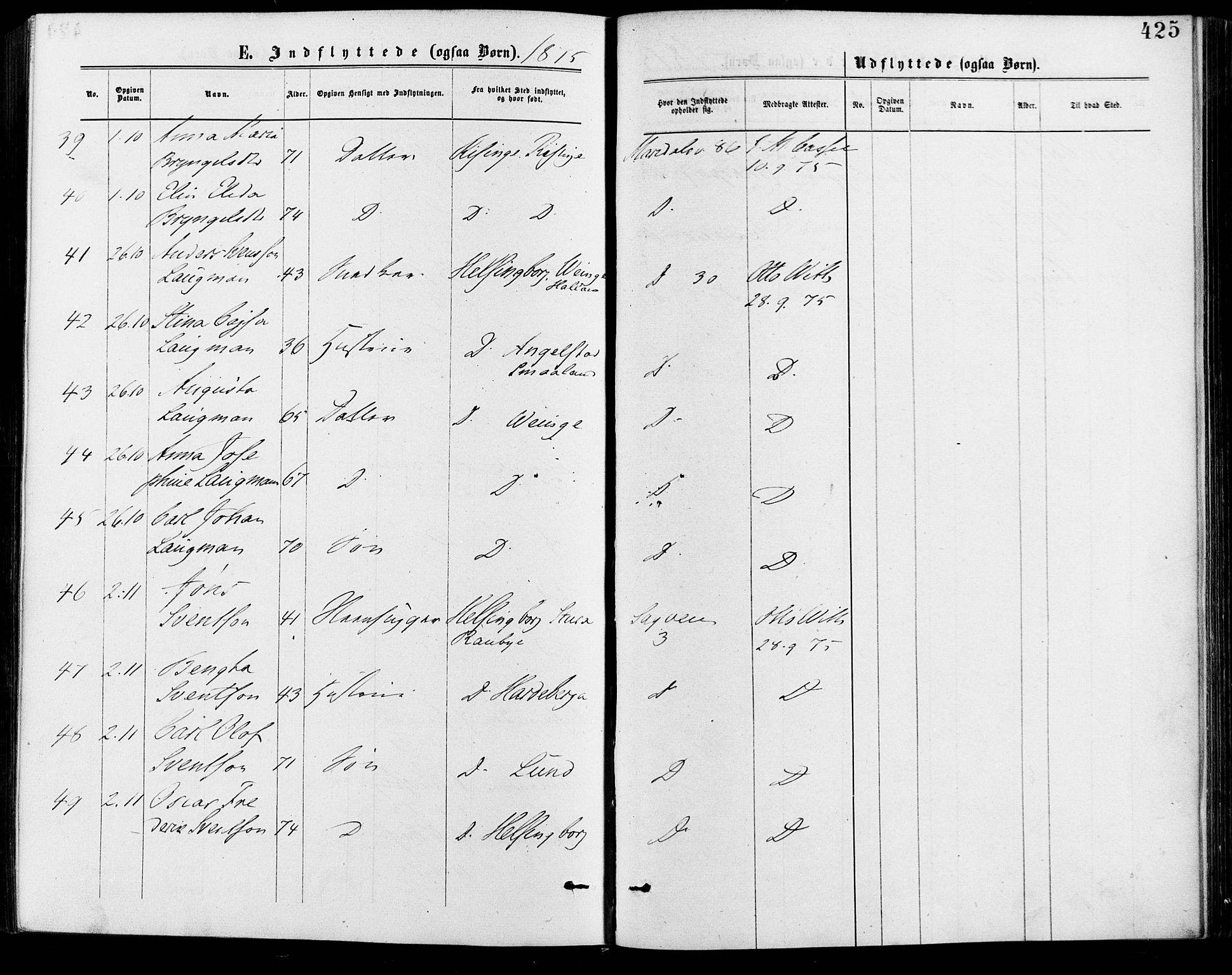 Gamle Aker prestekontor Kirkebøker, AV/SAO-A-10617a/F/L0005: Parish register (official) no. 5, 1873-1881, p. 425