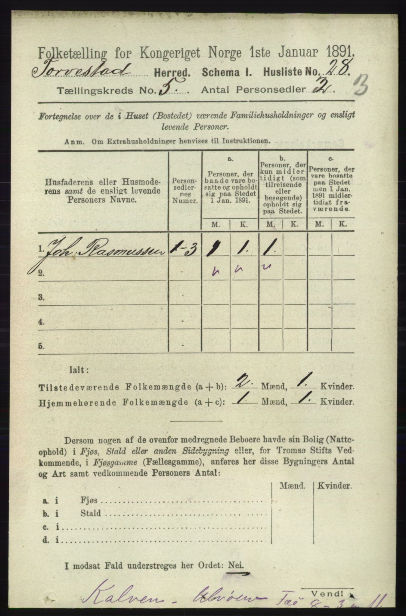 RA, 1891 census for 1152 Torvastad, 1891, p. 1753