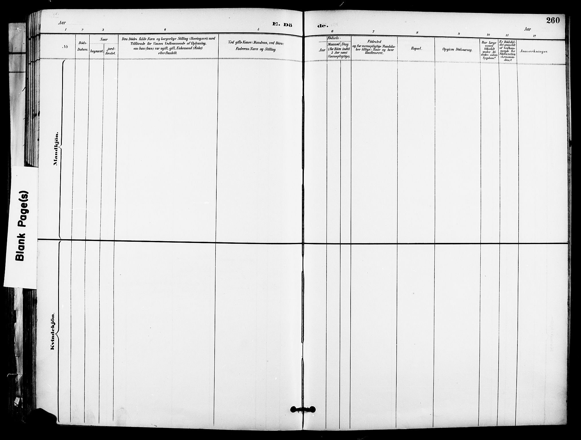 Garnisonsmenigheten Kirkebøker, AV/SAO-A-10846/F/Fa/L0013: Parish register (official) no. 13, 1894-1904, p. 260