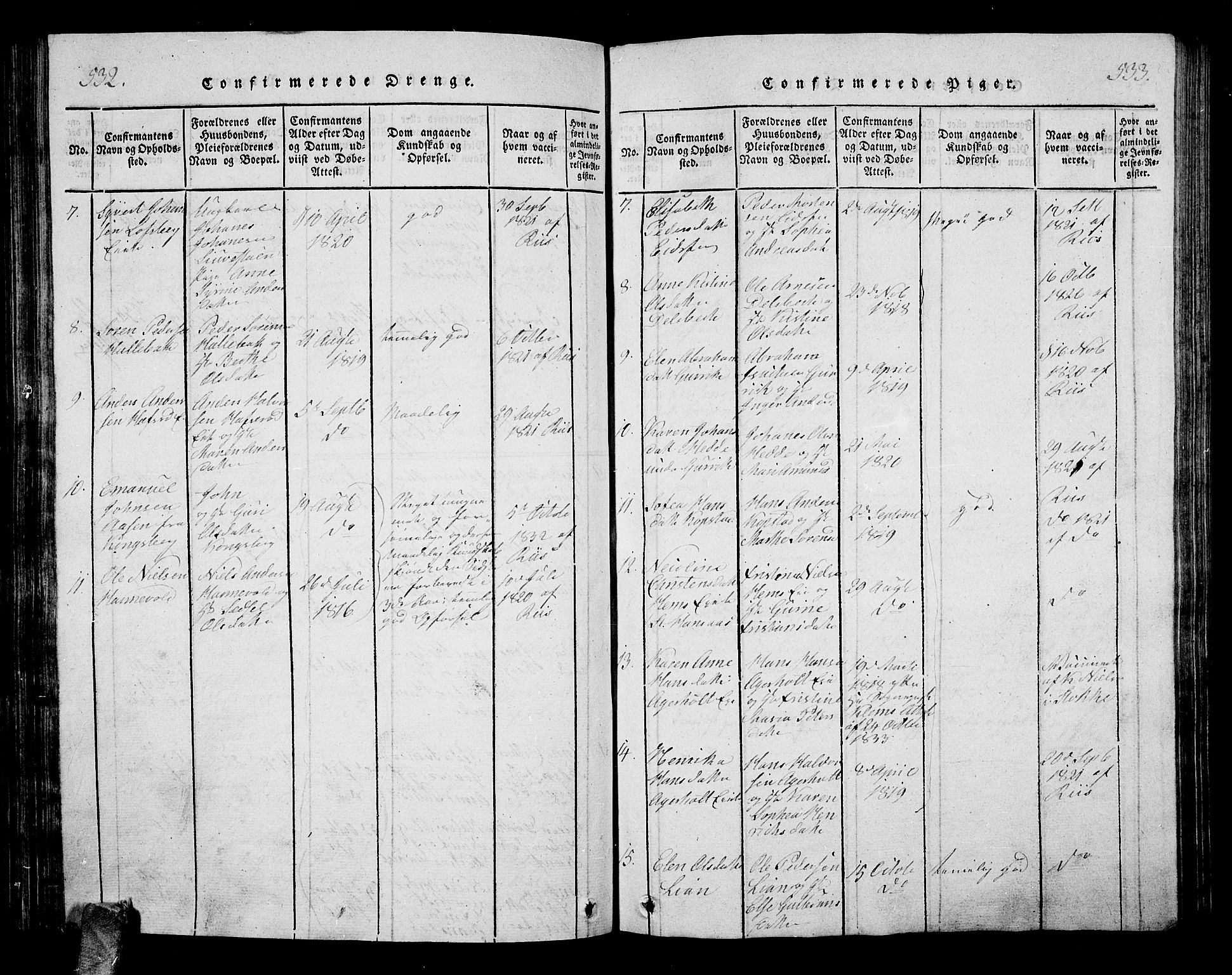 Hof kirkebøker, AV/SAKO-A-64/G/Ga/L0001: Parish register (copy) no. I 1, 1814-1844, p. 532-533